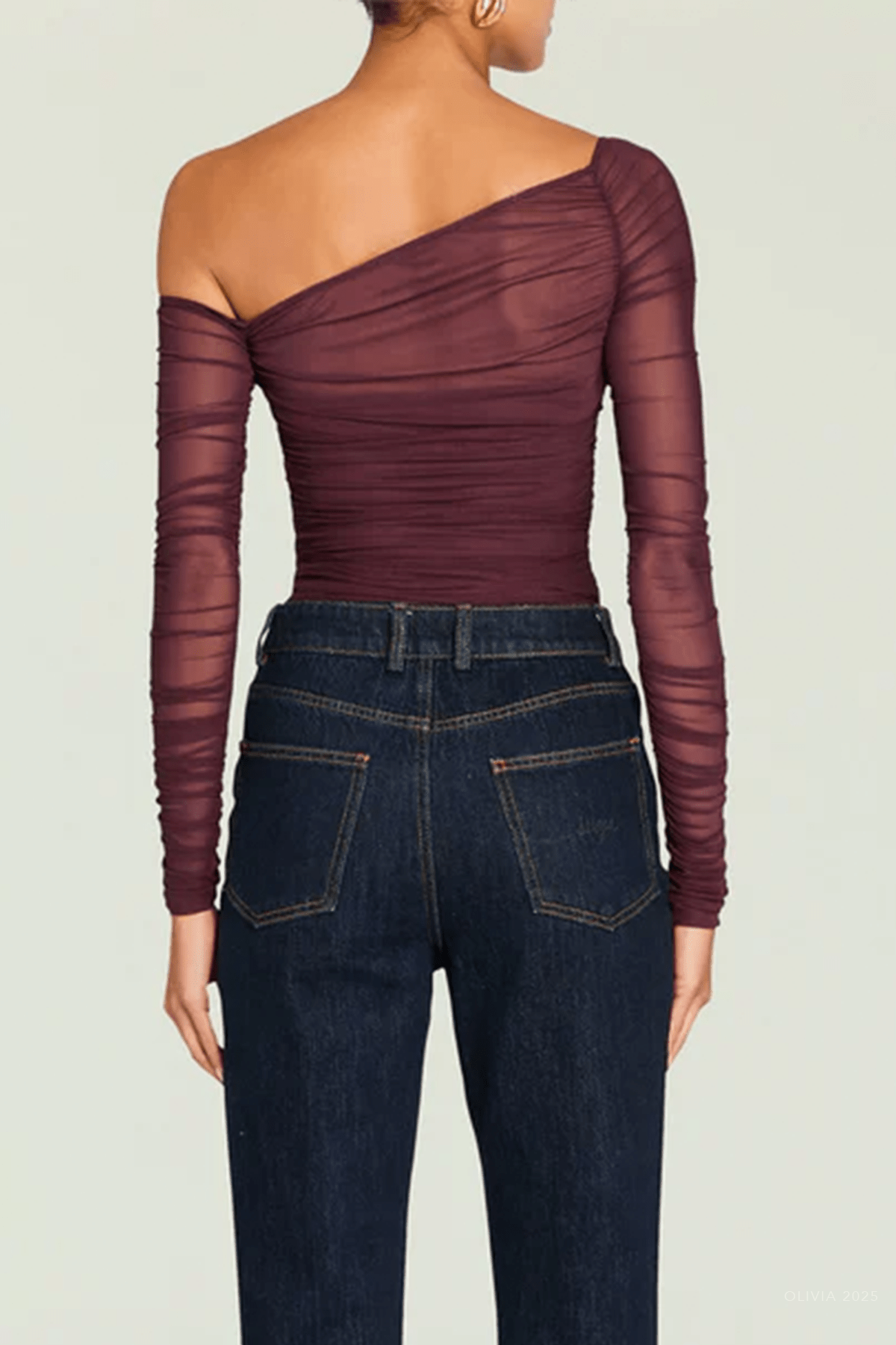 Shauna Mesh Top in Merlot - shop - olivia.com