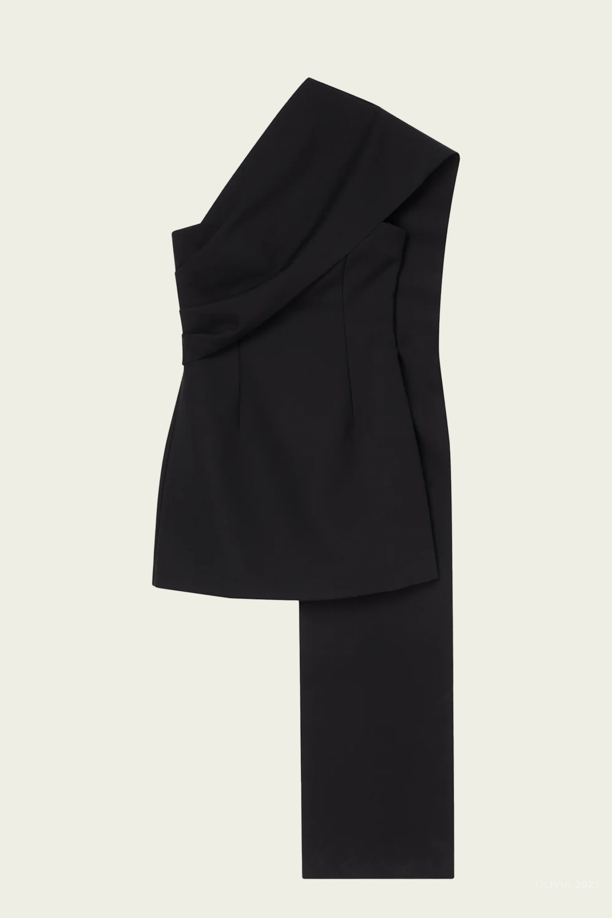 Short Sculptural Sash Dress in Black - shop - olivia.com