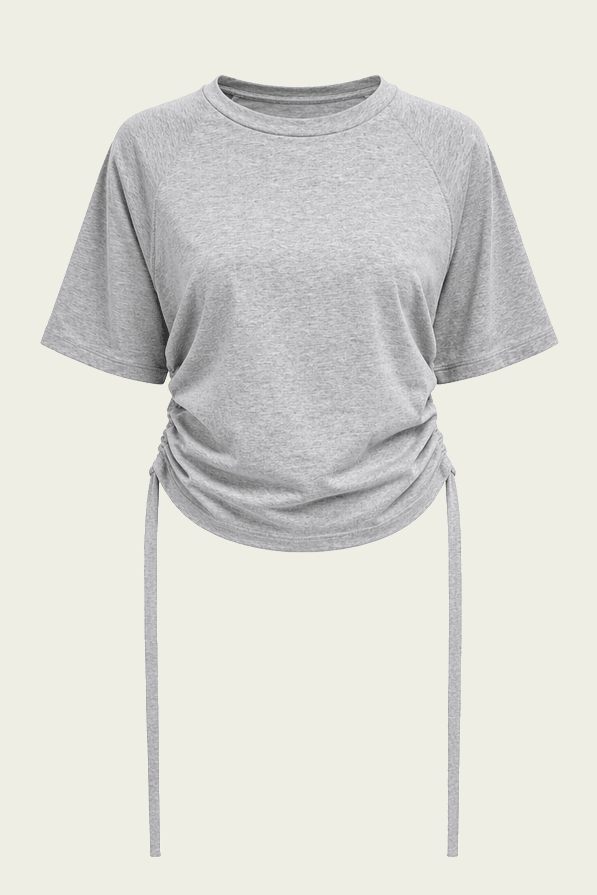 Short Sleeve T-Shirt With Shirred Back in Heather Grey - shop - olivia.com