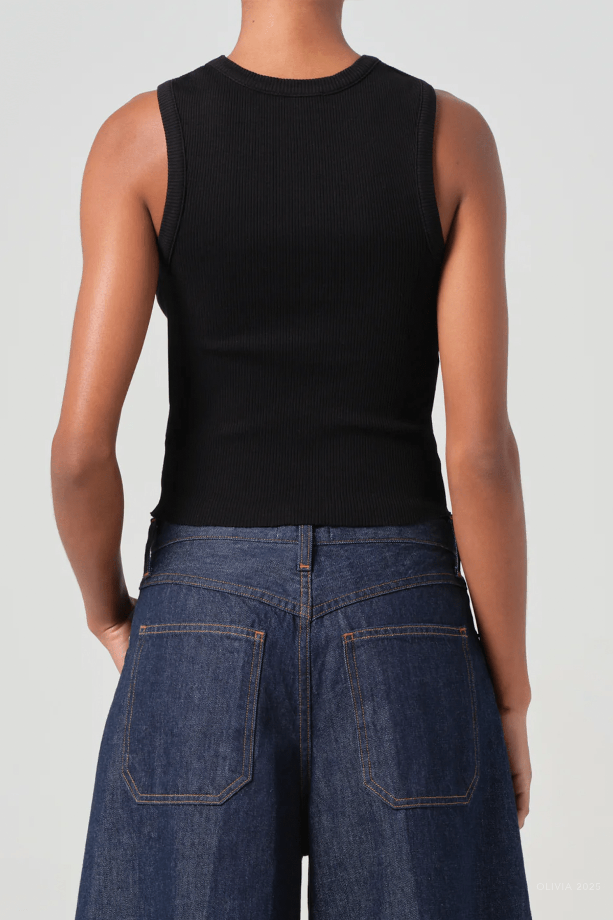 Shrunken Poppy Tank in Black - shop - olivia.com