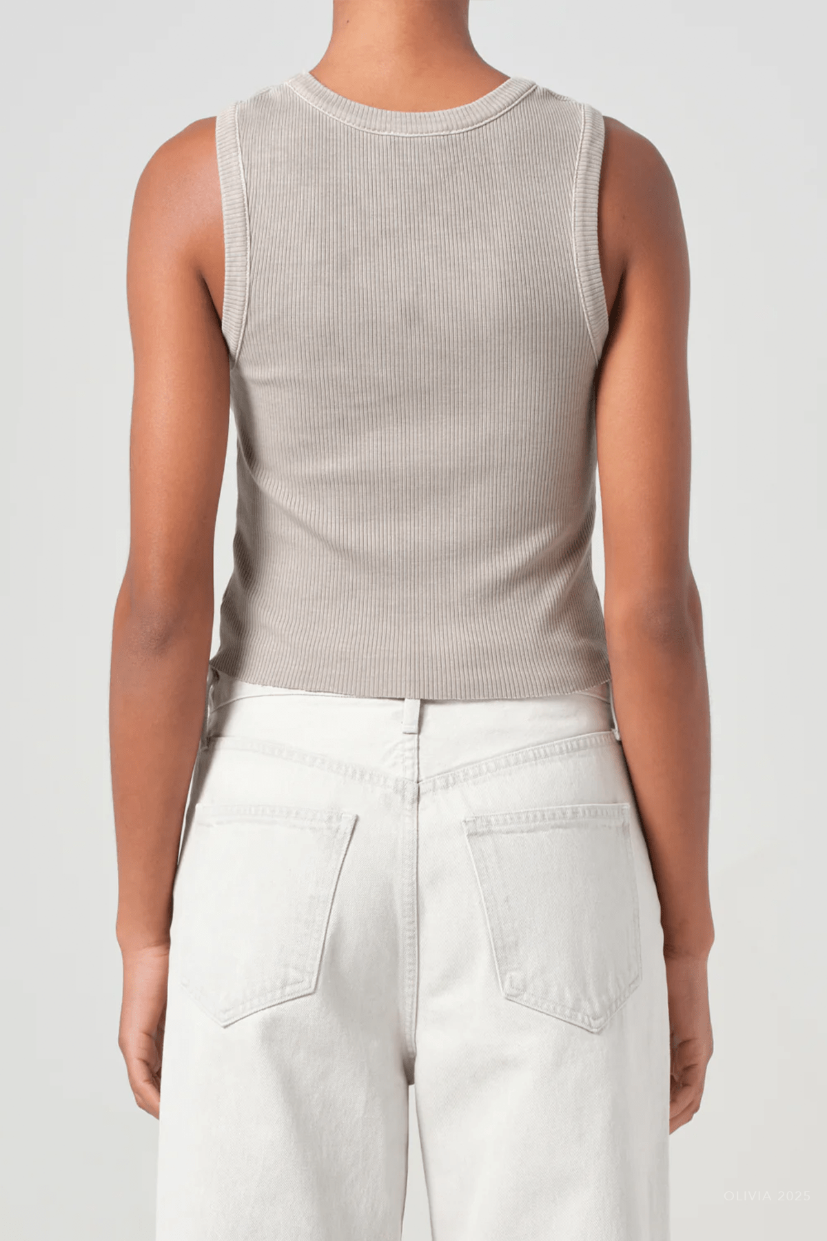 Shrunken Poppy Tank in Drab - shop - olivia.com