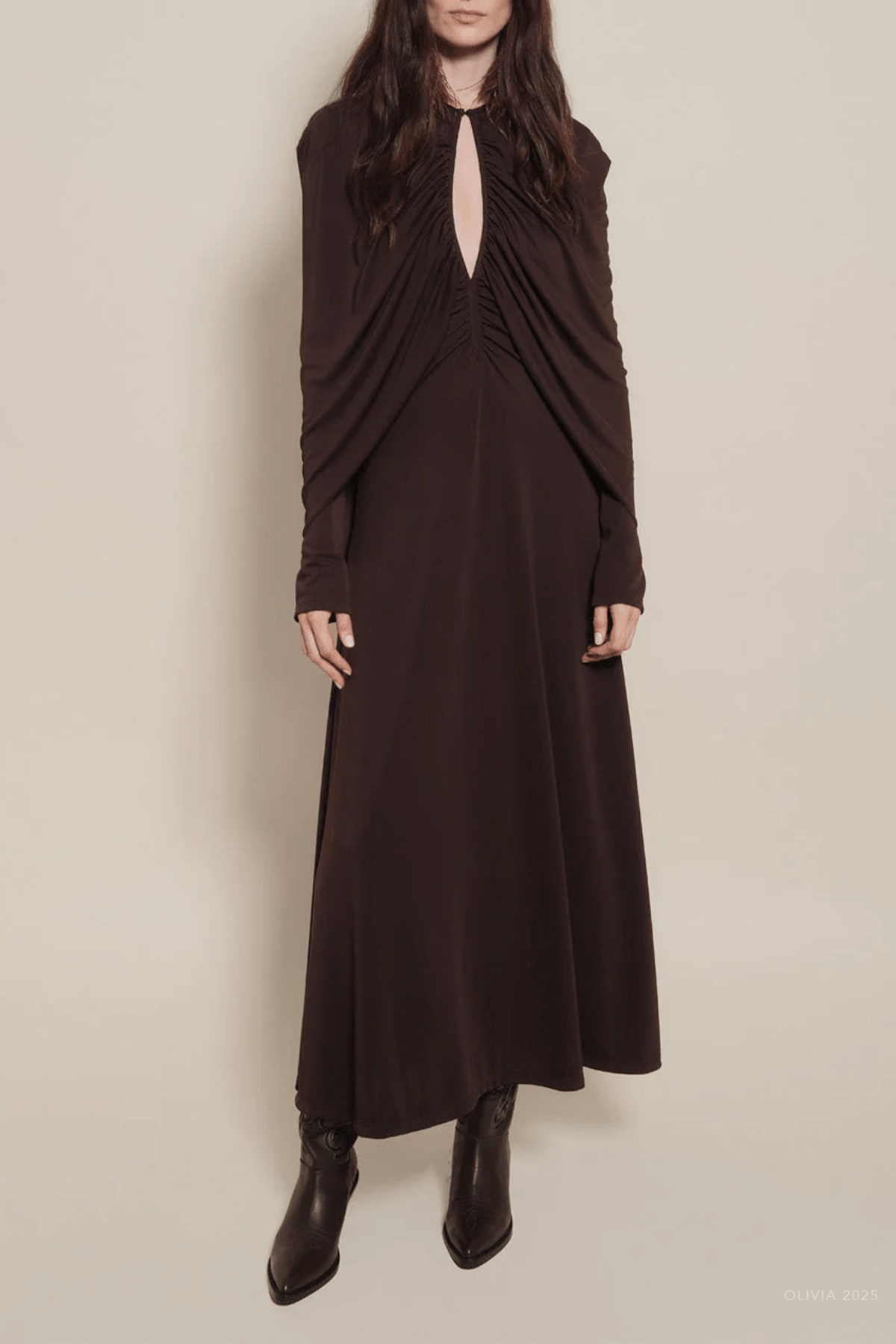 Silent Solstice Dress in Chocolate - shop - olivia.com