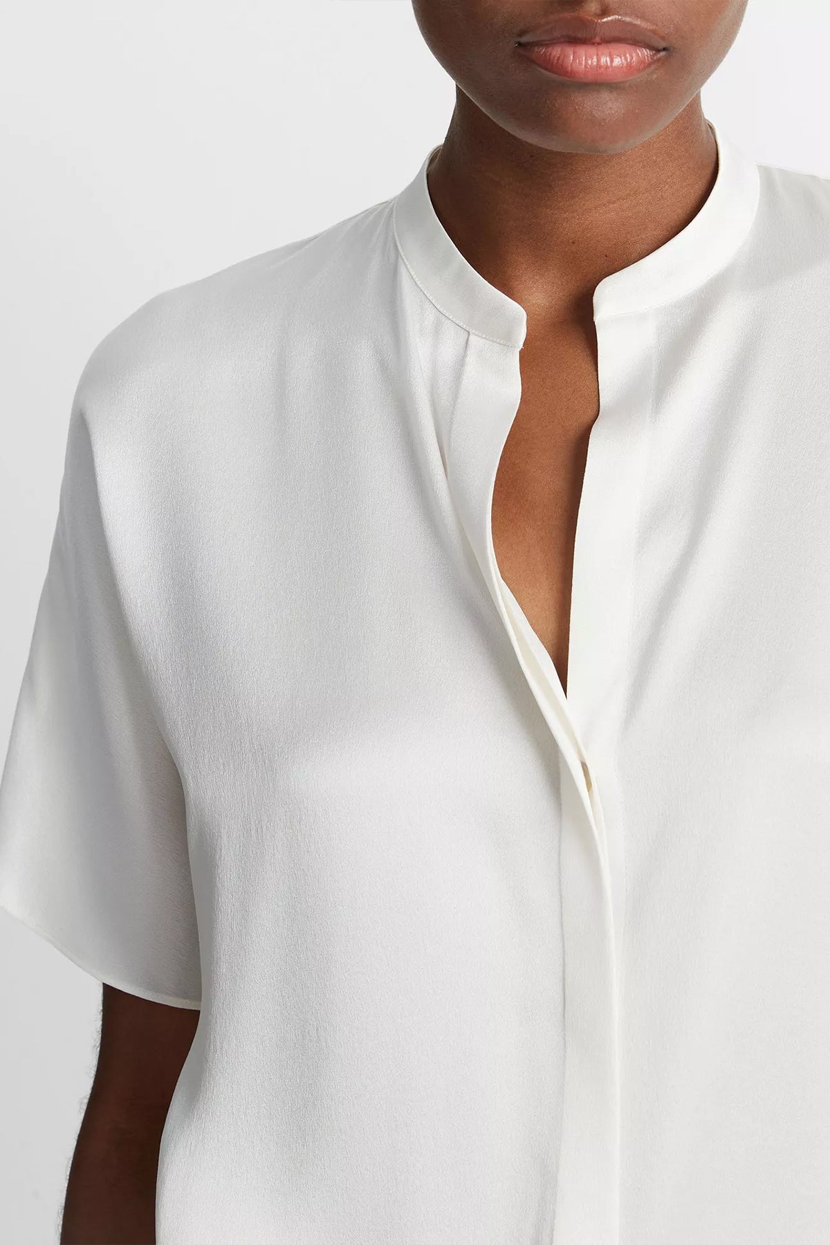 Silk Dolman Short-Sleeve Blouse in Off-White - shop-olivia.com