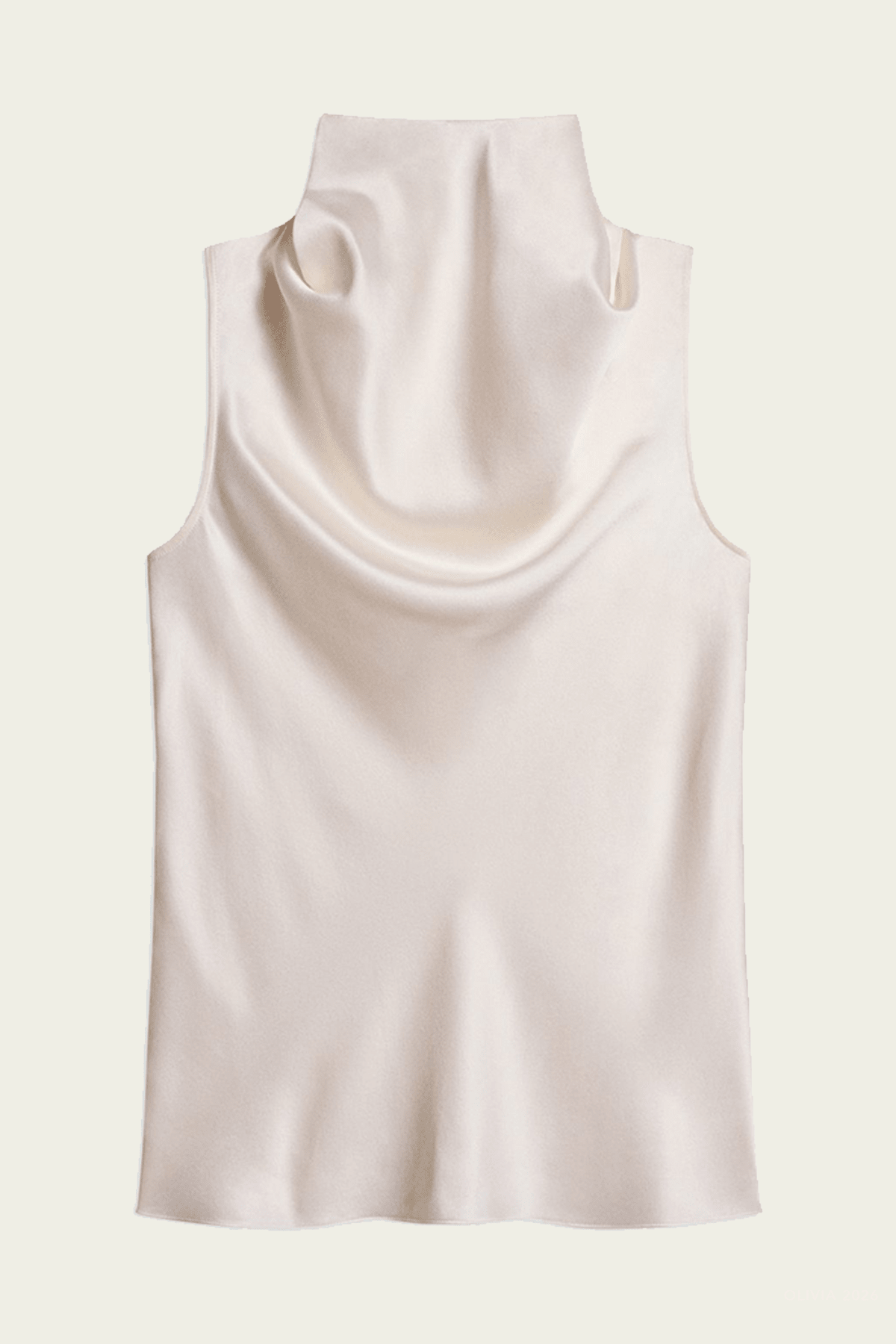 Silk Tie-Neck Top in Ivory - shop-olivia.com