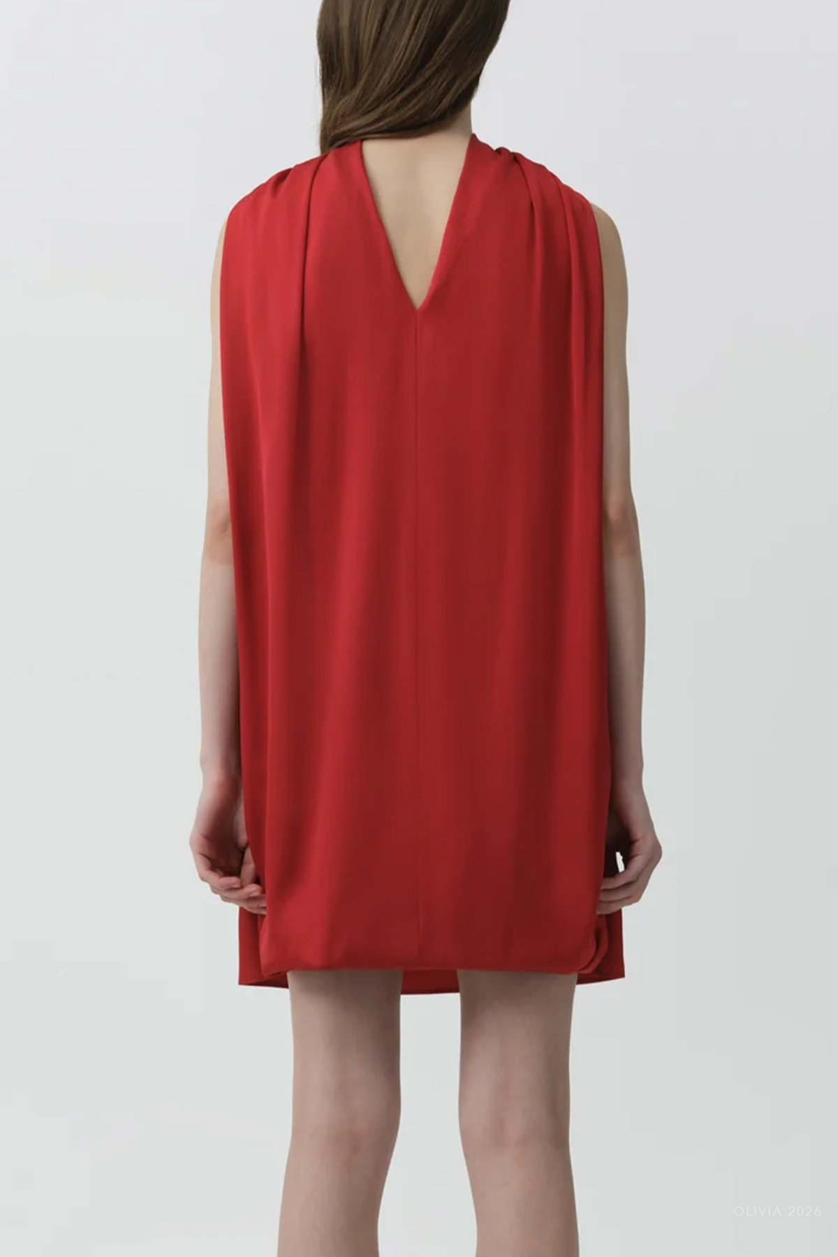 Toni Satin Mini Dress in Lipstick
