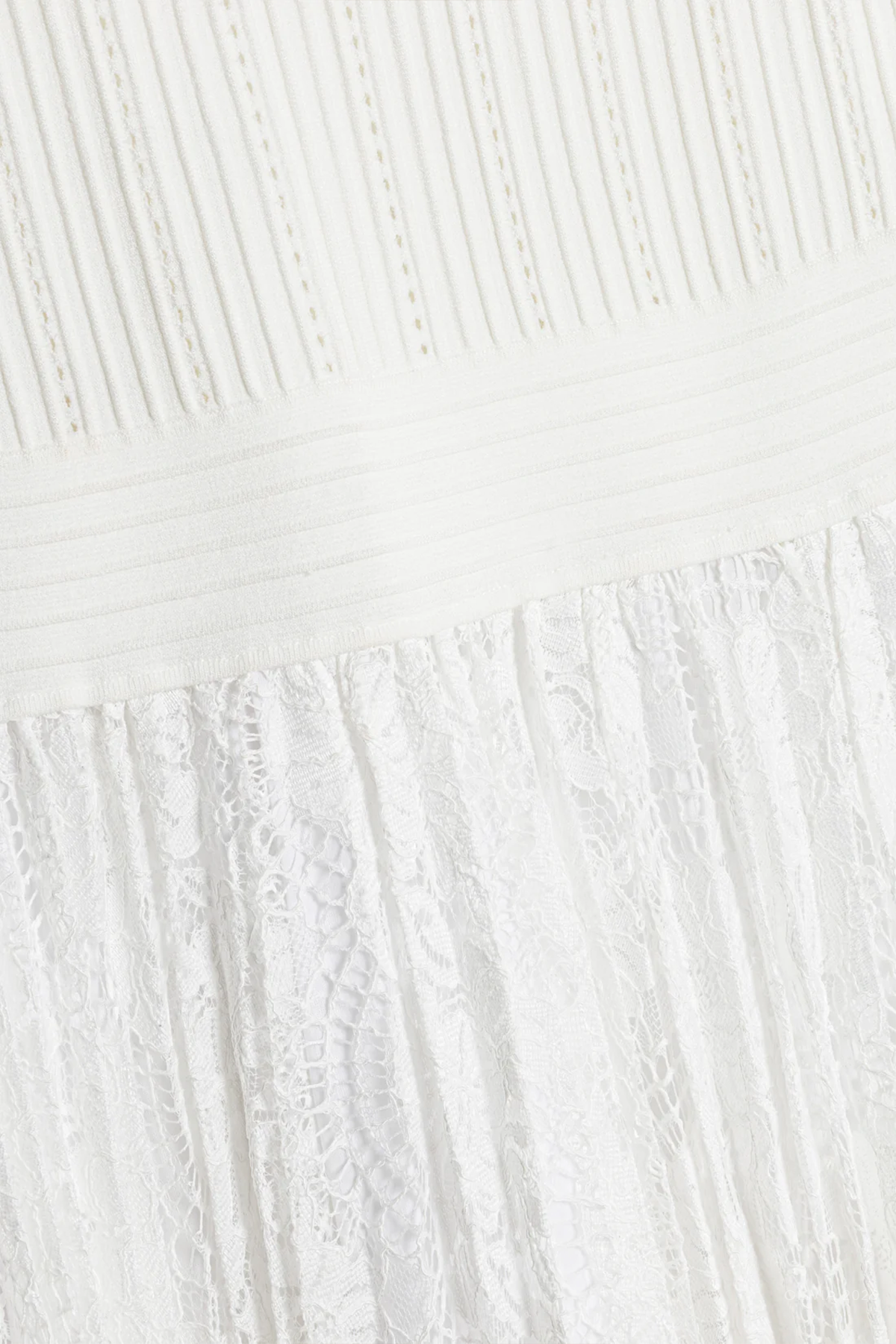 Ellis Knit Lace Mini Dress in Ivory