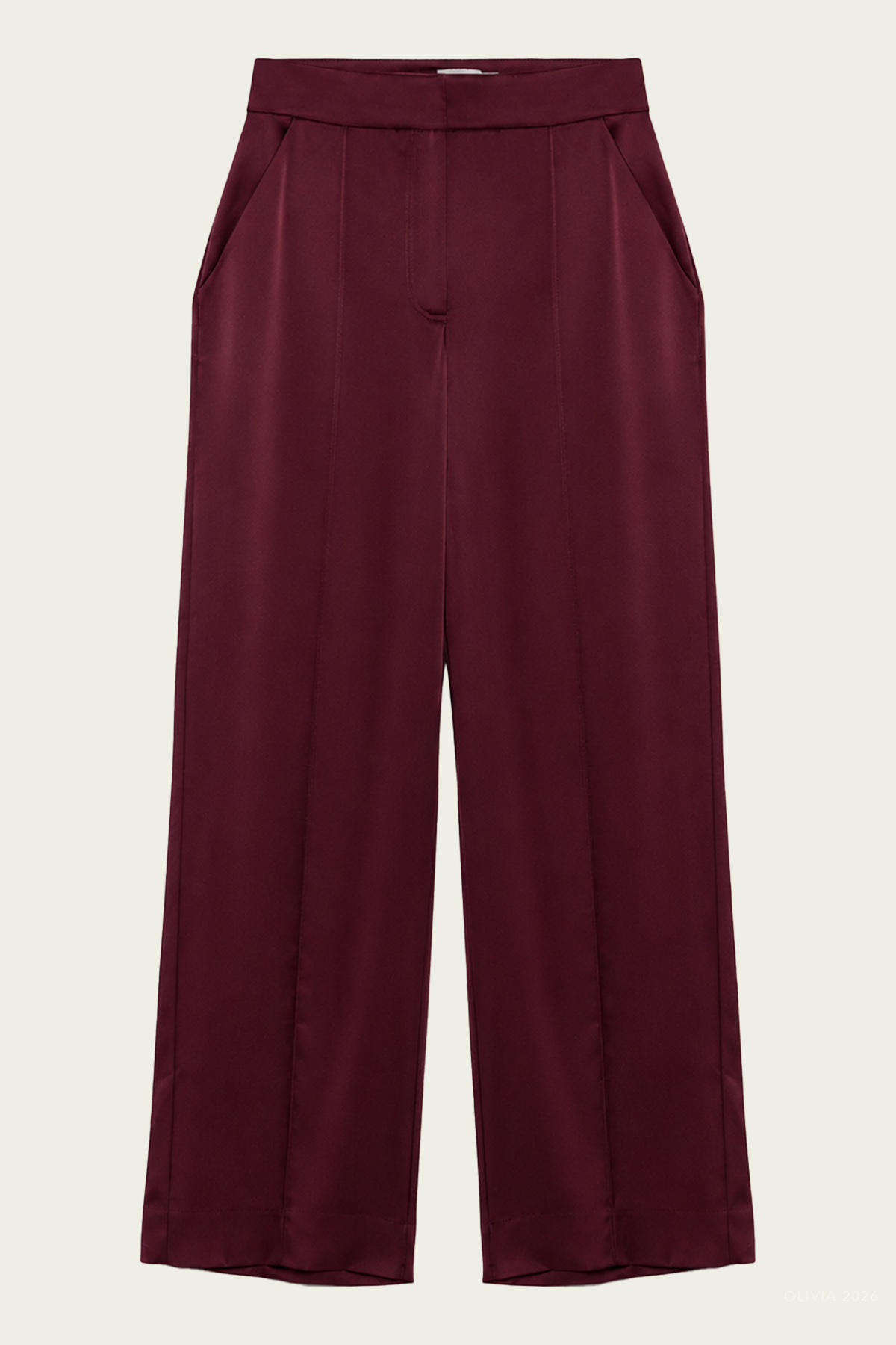 Kyra Wide Leg Satin Pant in Fig