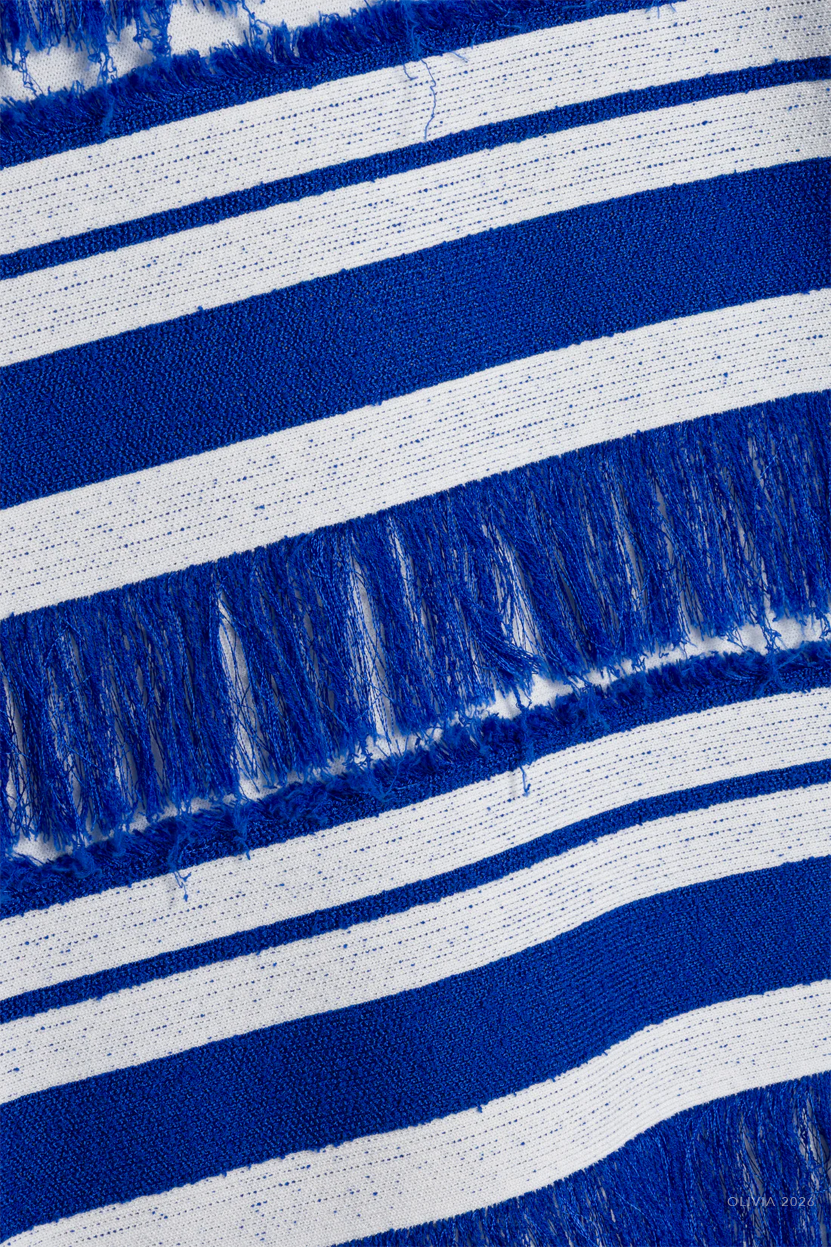 Torrance Knit Mini Dress in Royal Blue Stripe