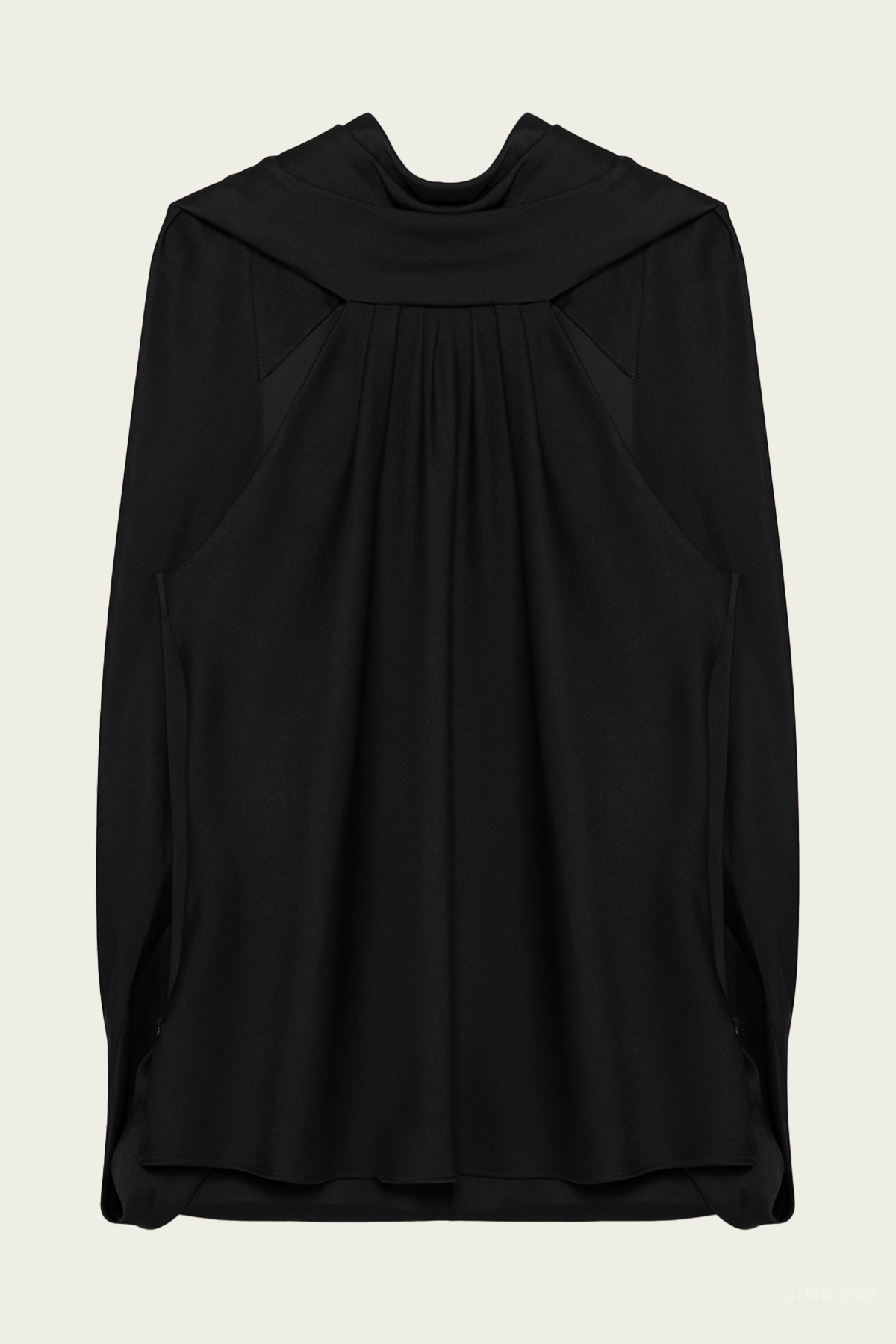 Scarlett Satin Cape Top in Black