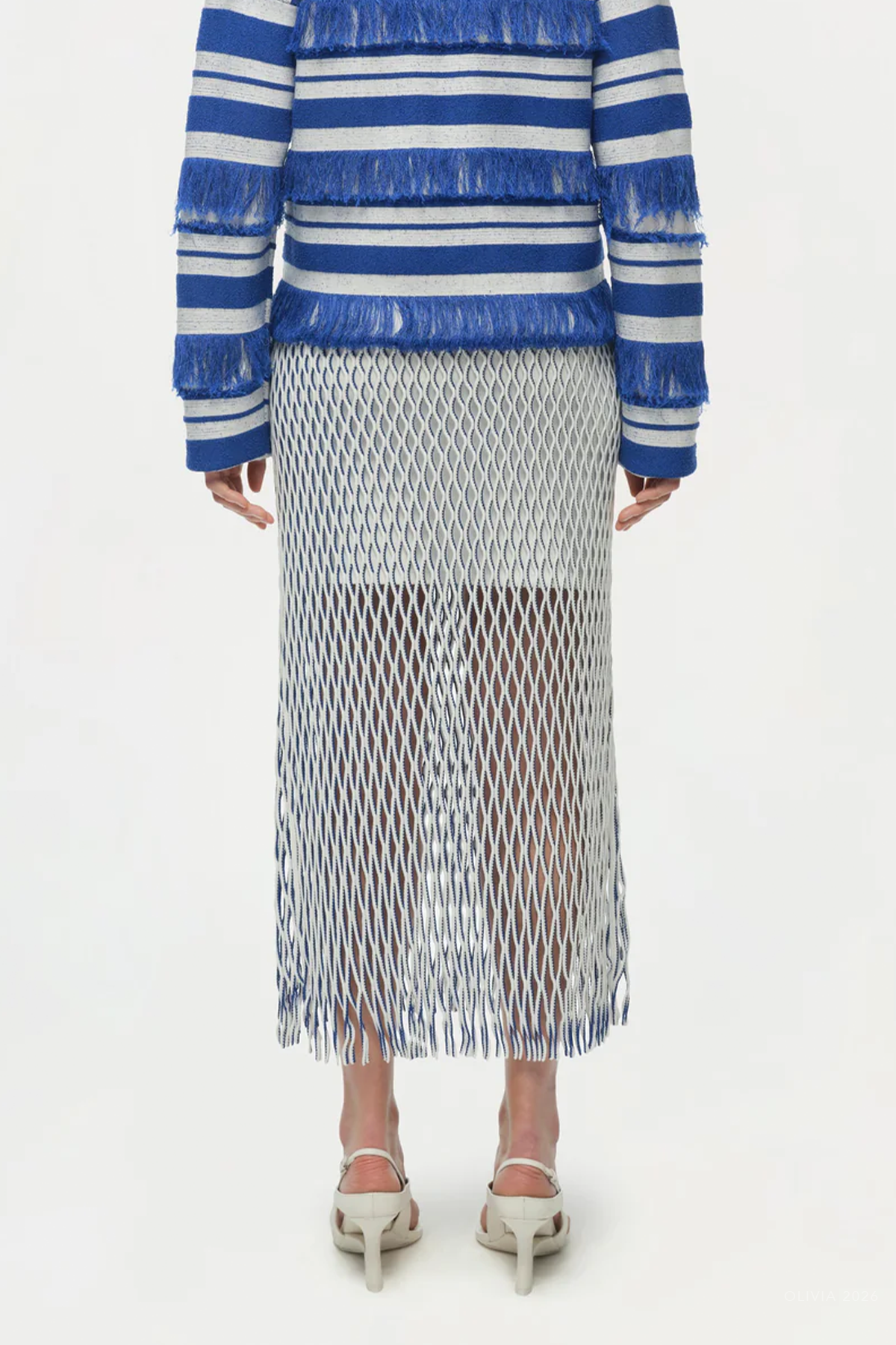 Aldridge Knit Midi Skirt in Ivory Multi