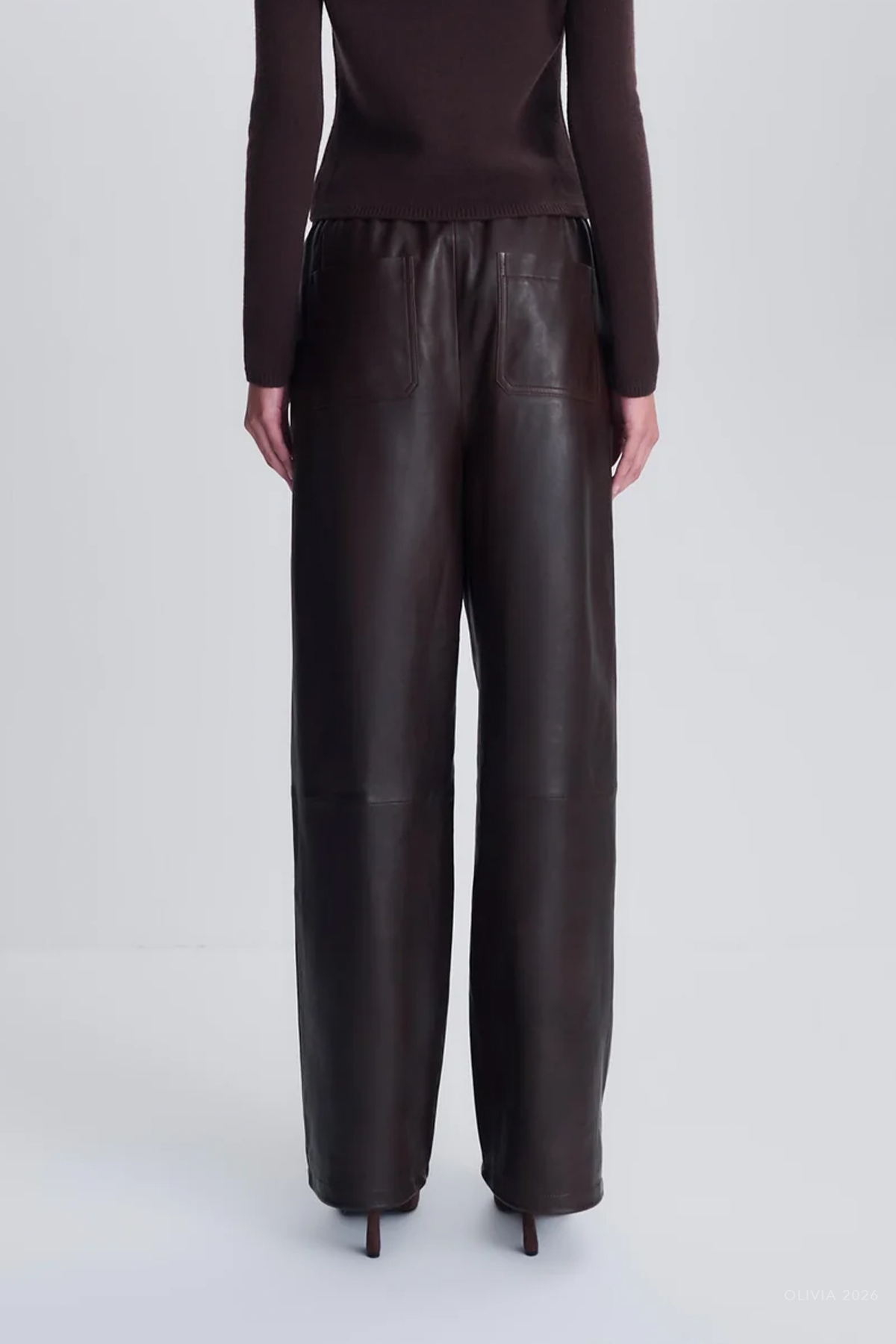Corrine Leather Pant in Dark Chocolate