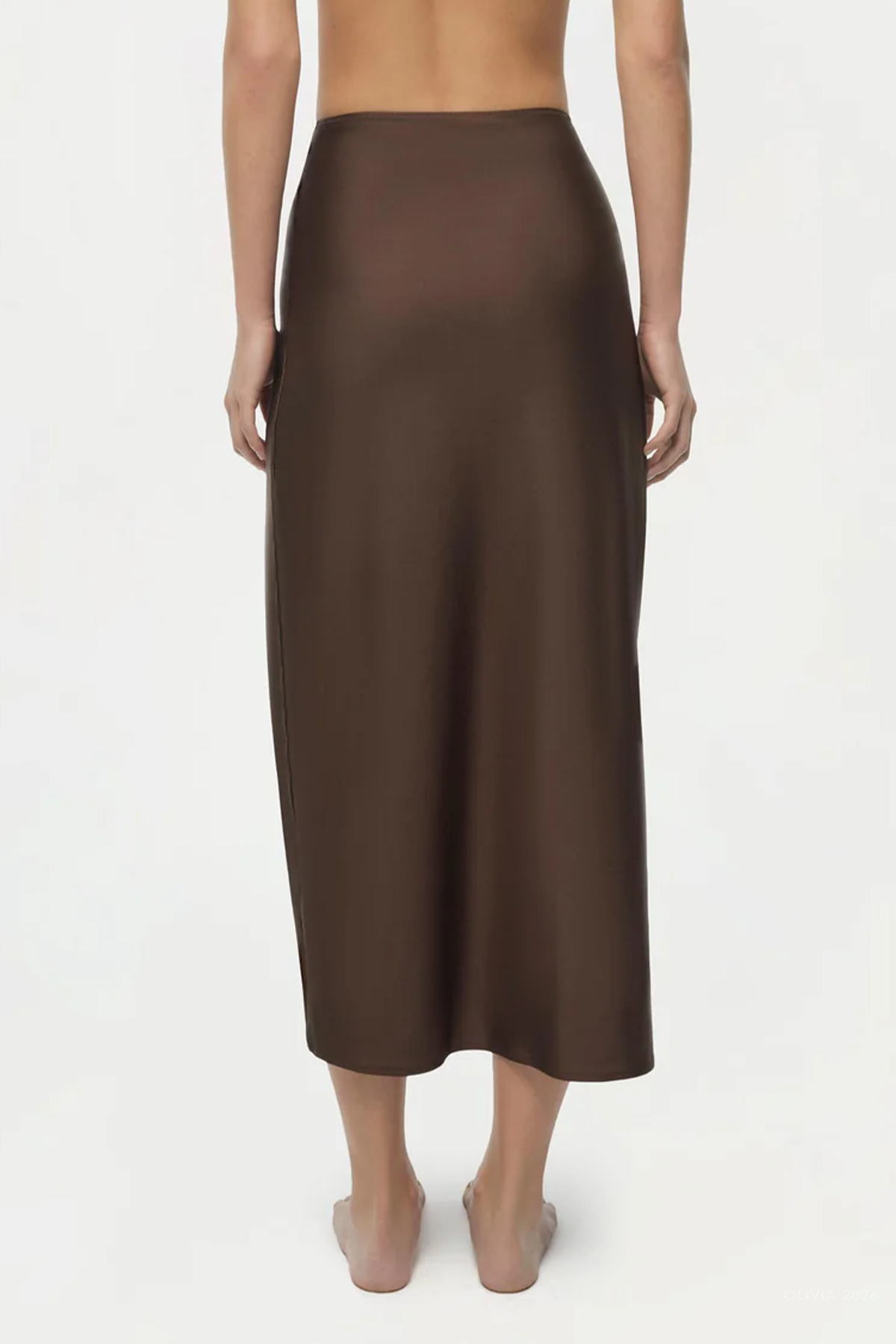 Eiana Shell Midi Skirt in Chocolate