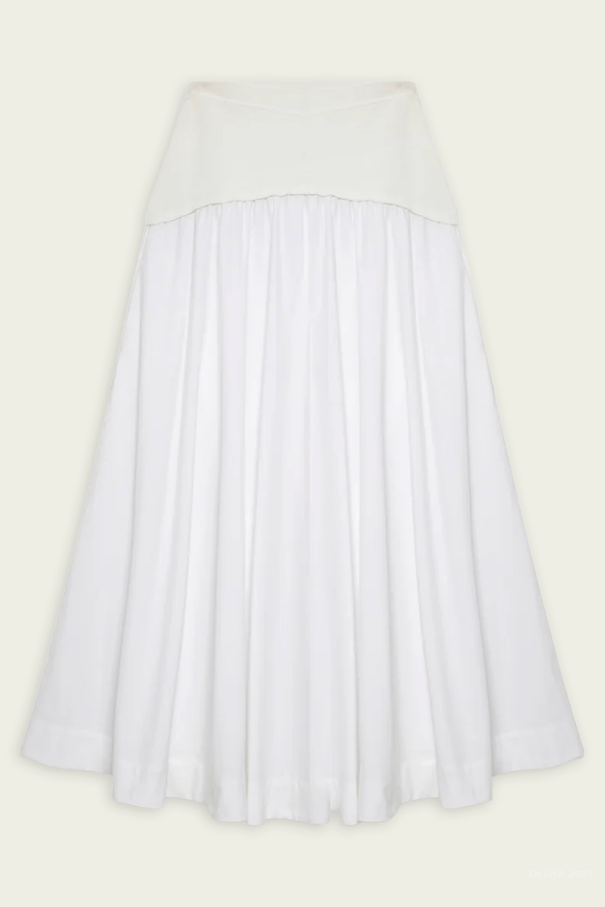 Ovie Knit Cotton Midi Skirt in White