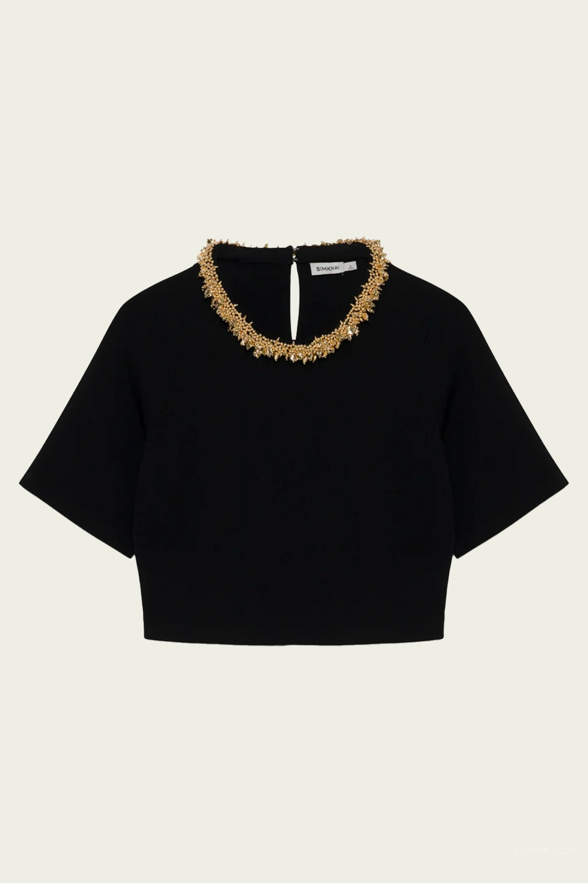 Nuria Compact Knit Top in Black Gold