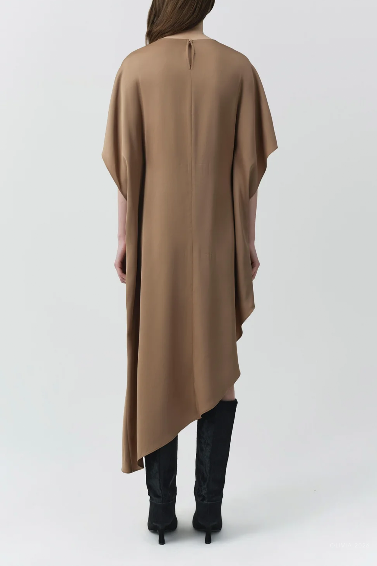 Sadia Satin Mini Dress in Ochre