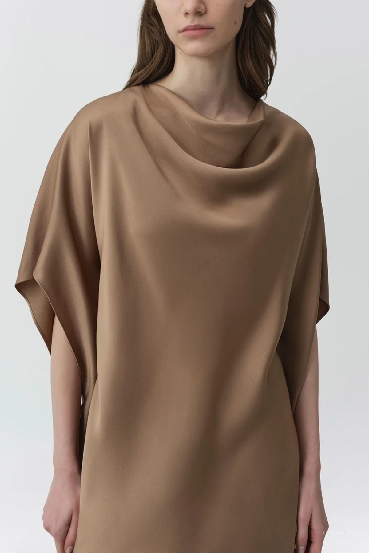 Sadia Satin Mini Dress in Ochre