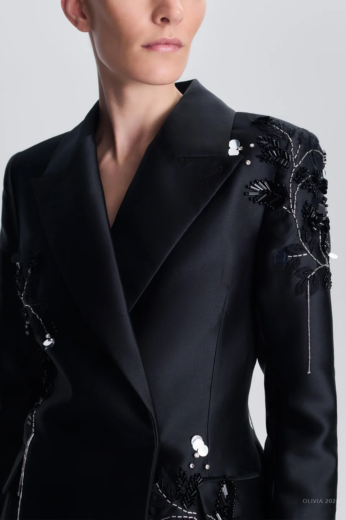 Liri Embellished Blazer in Black