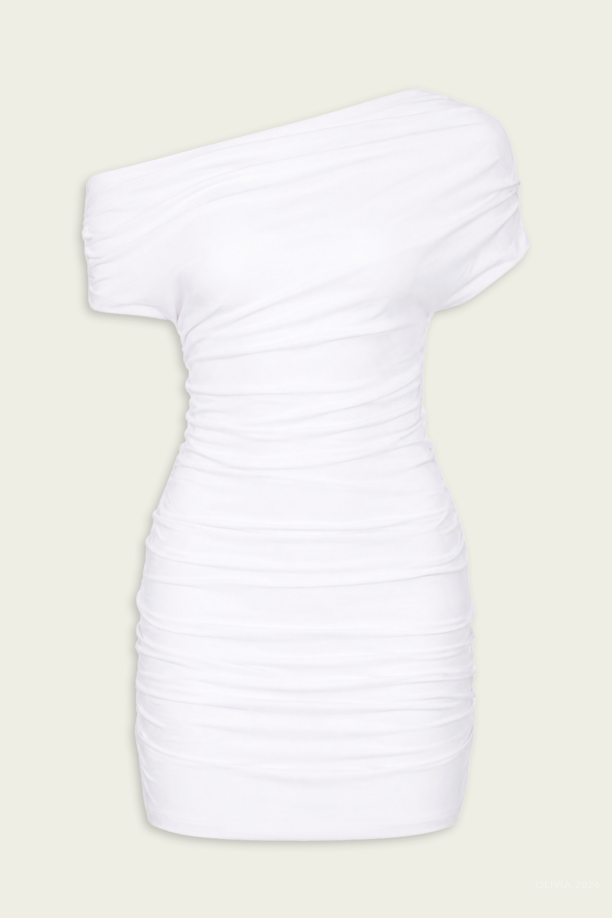 Lysa Draped Mini Dress in White