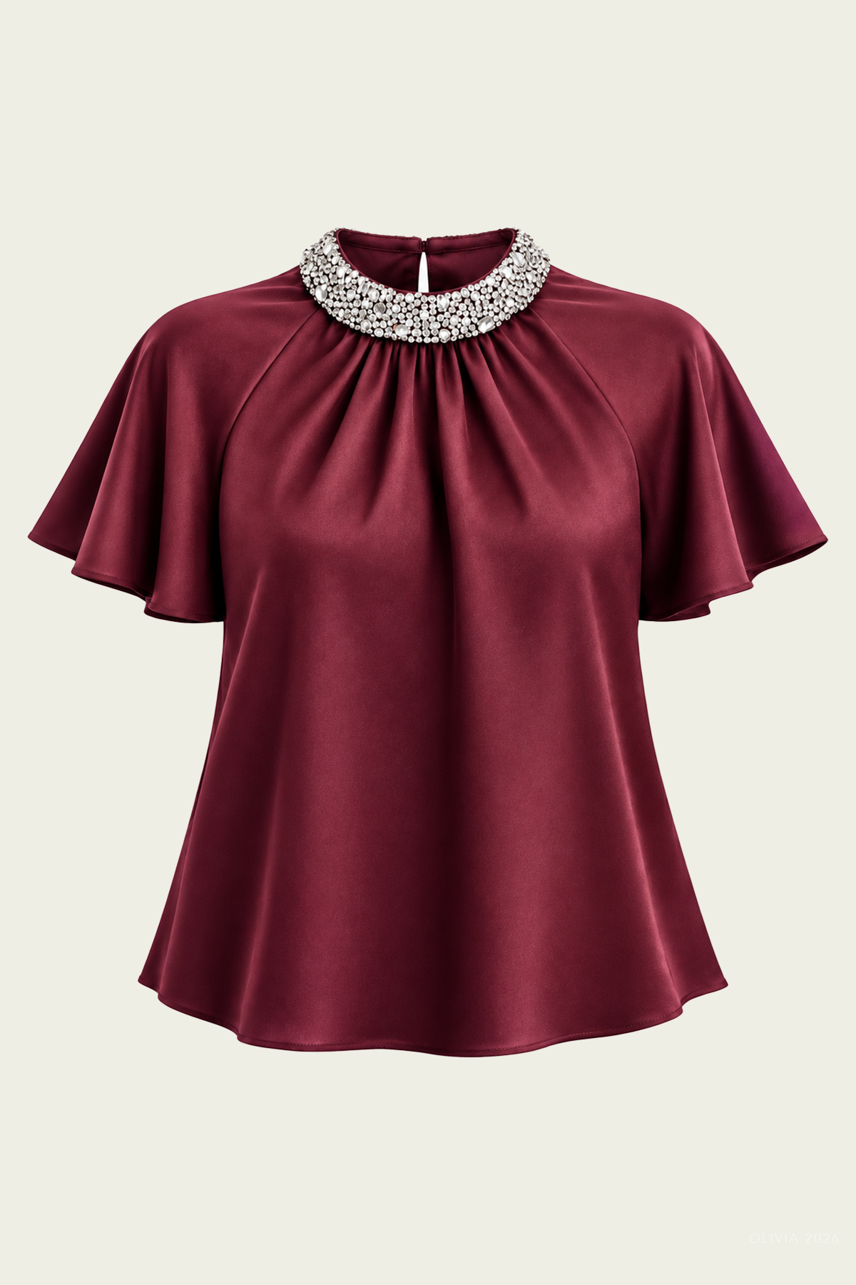 Loreta Embellished Top in Dark Orchid