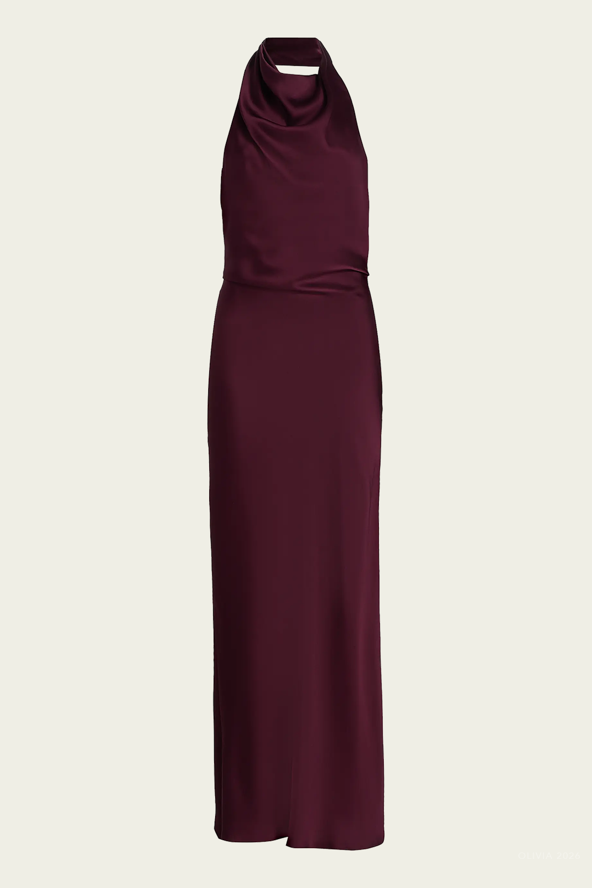 Reannon Draped Satin Gown in Fig