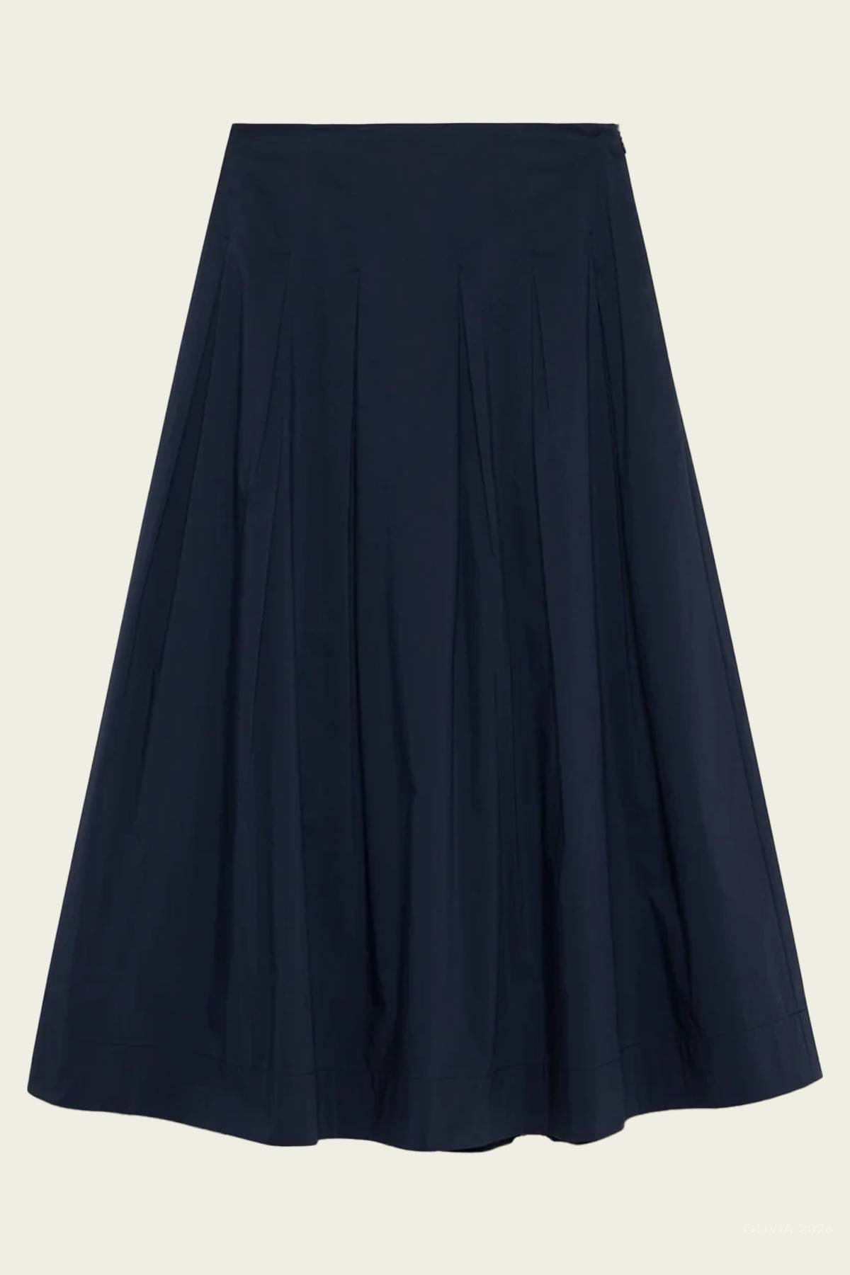 Elora Cotton Midi Skirt in Midnight