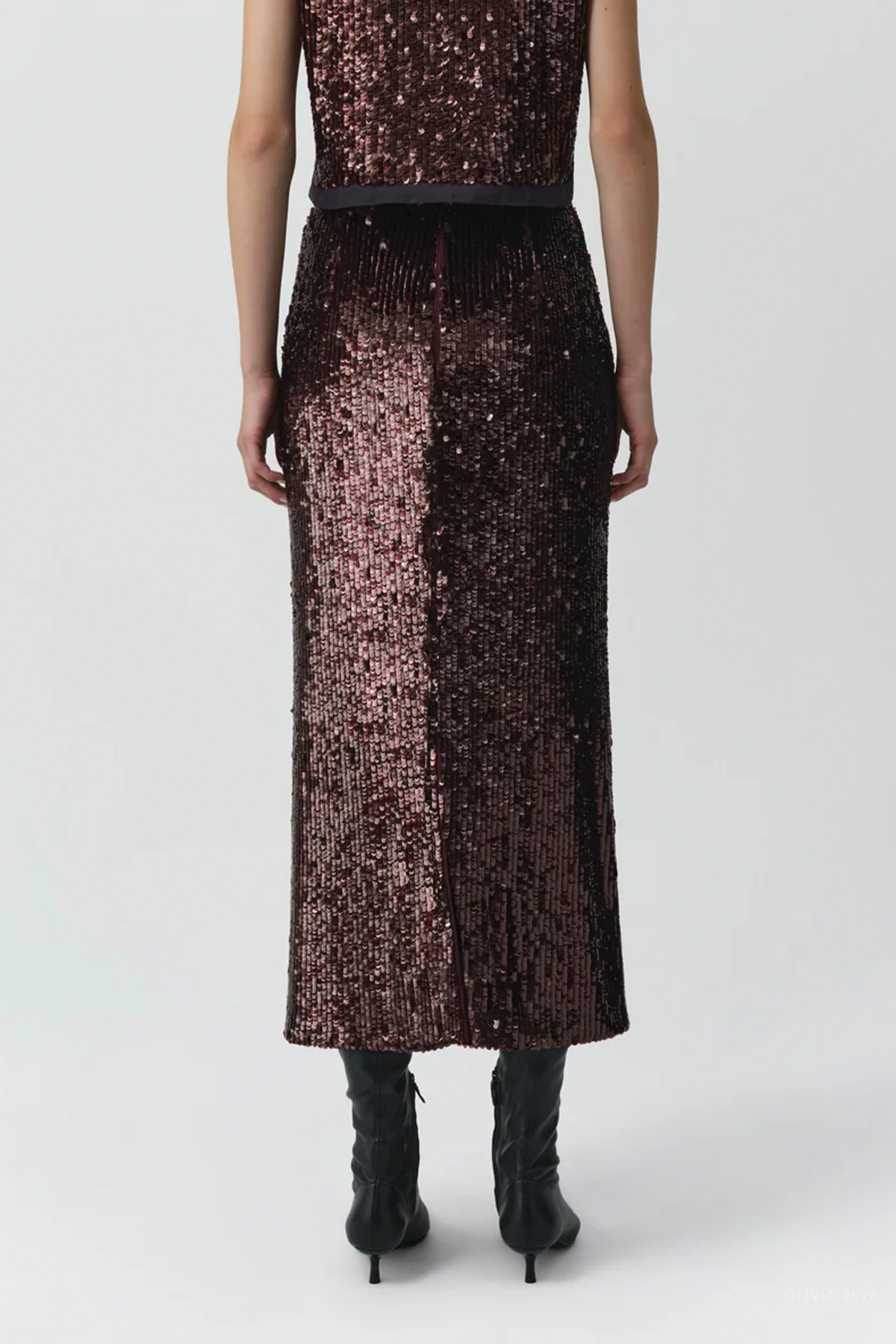 Nikki Midi Skirt in Fig