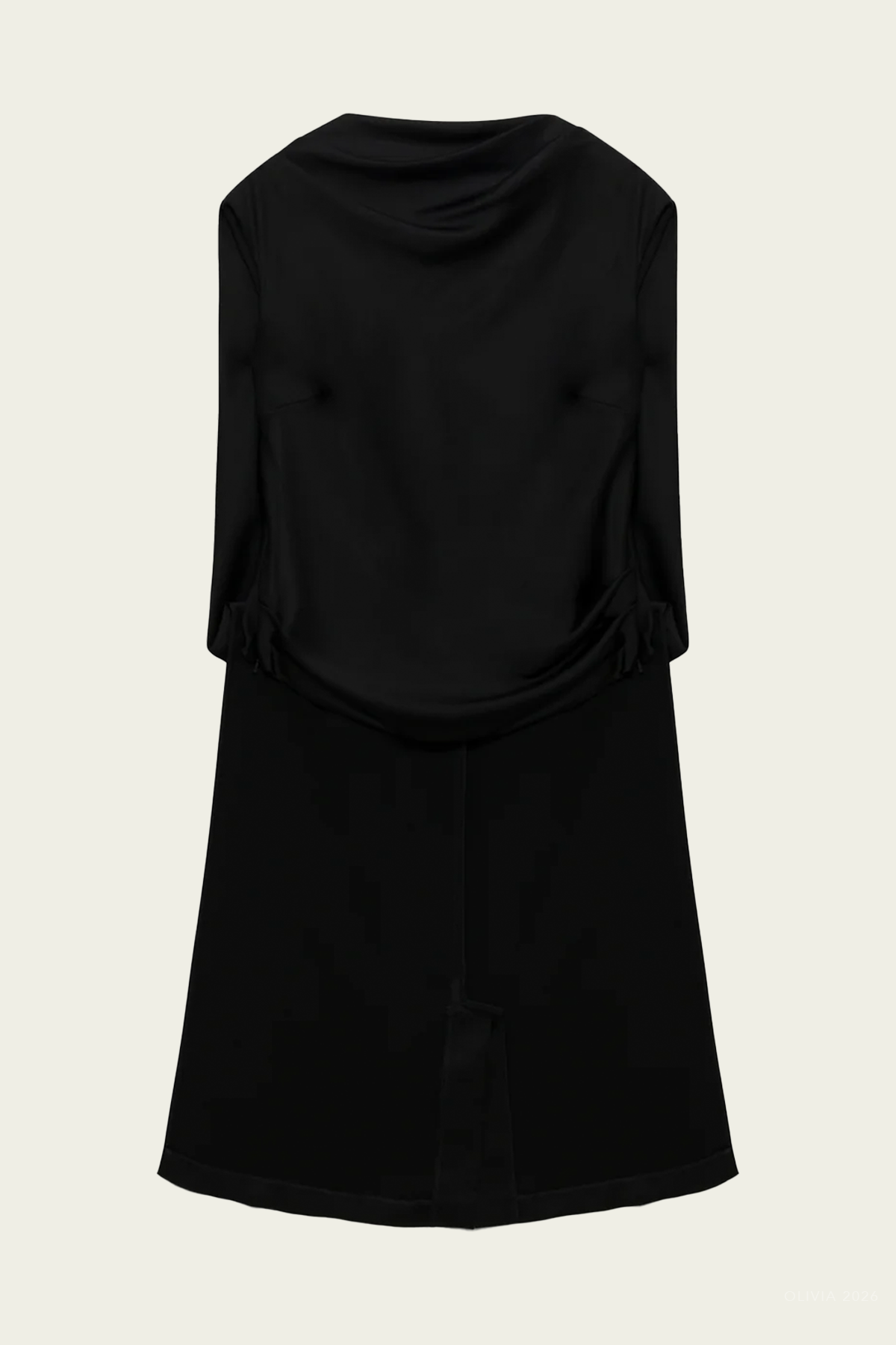 Bella Satin Cape Top in Black
