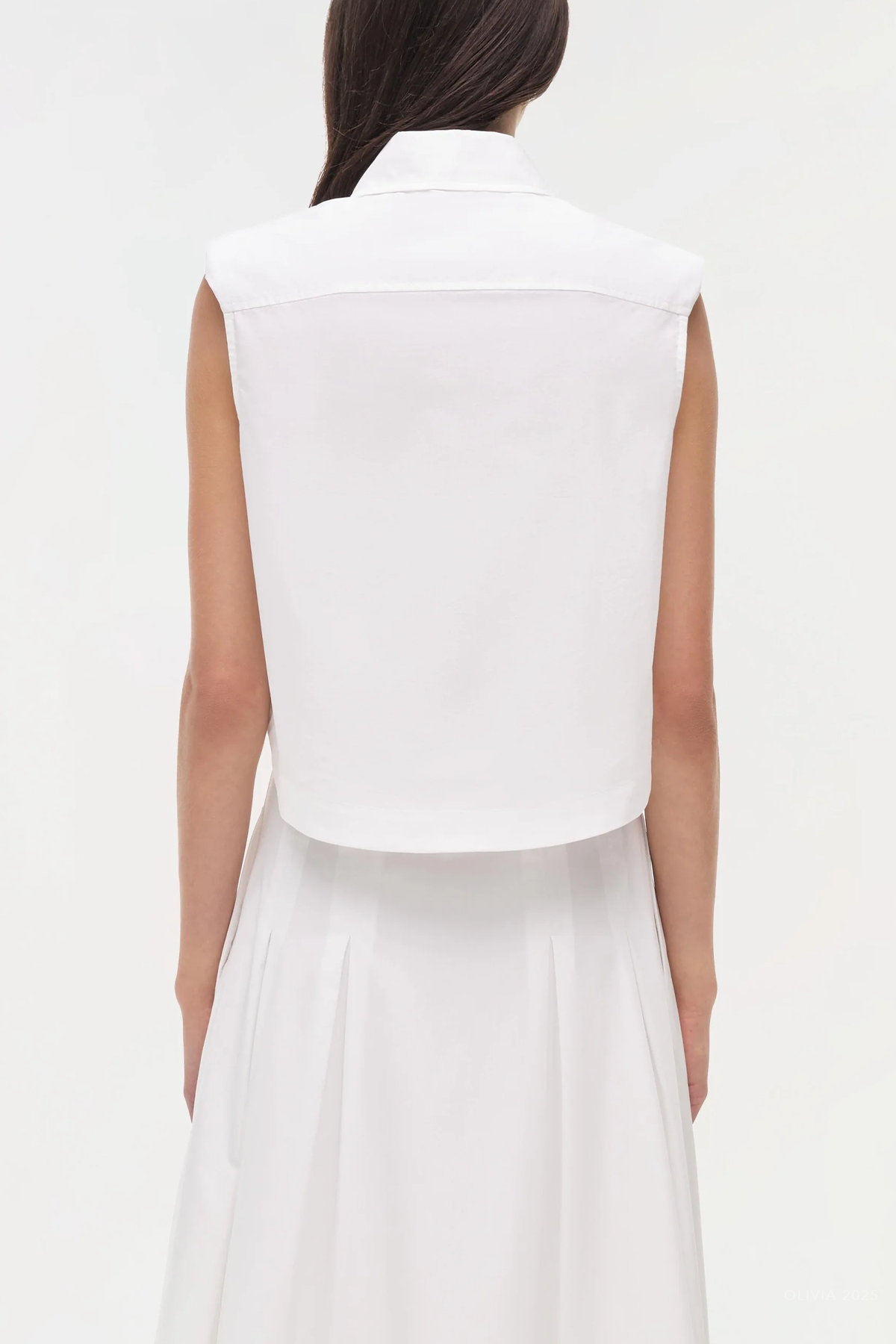 Winslow Cotton Cropped Shirt in White