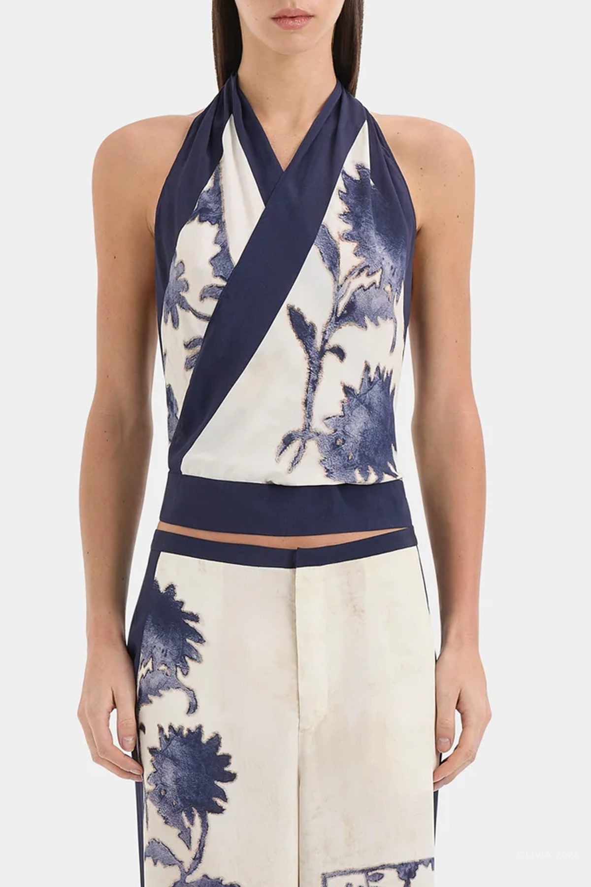 Phillipa Halter Scarf Top in Eira Midnight