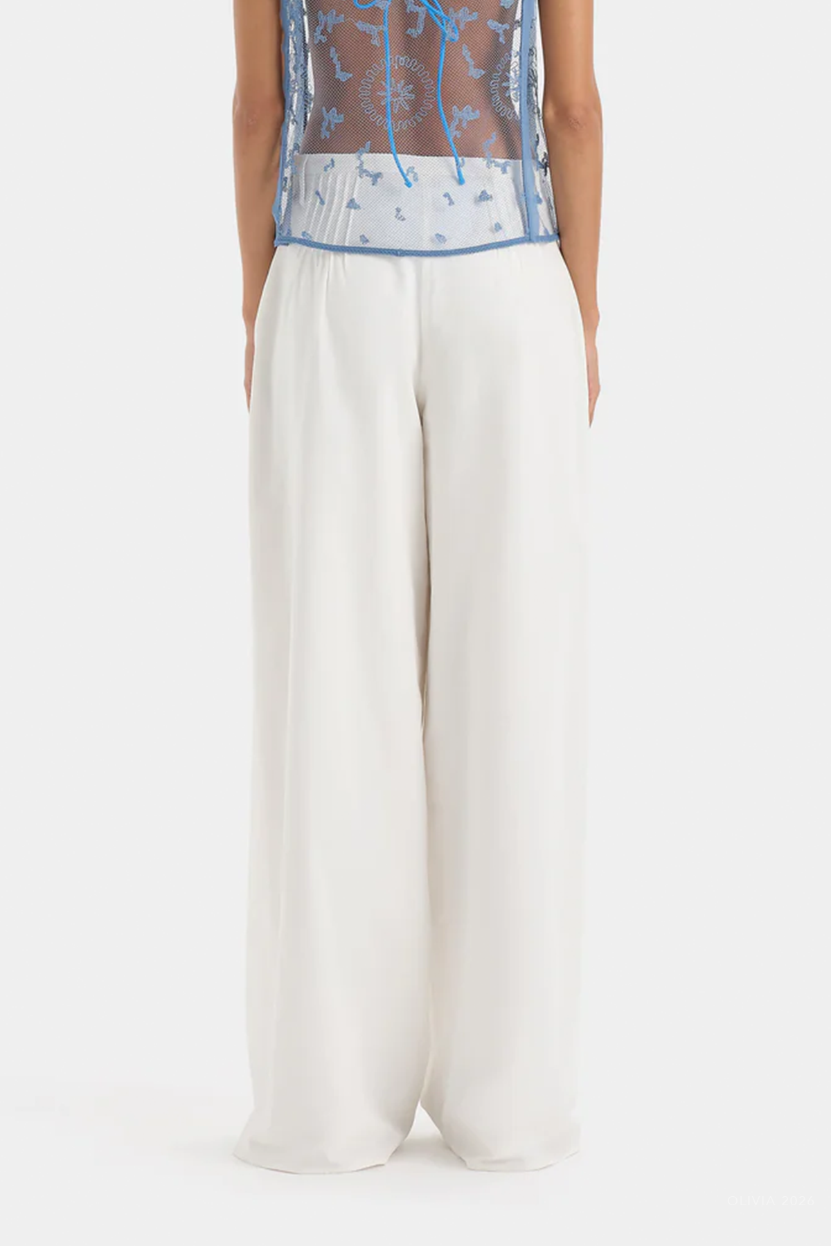 Beatrice Pintuck Pant in Ivory