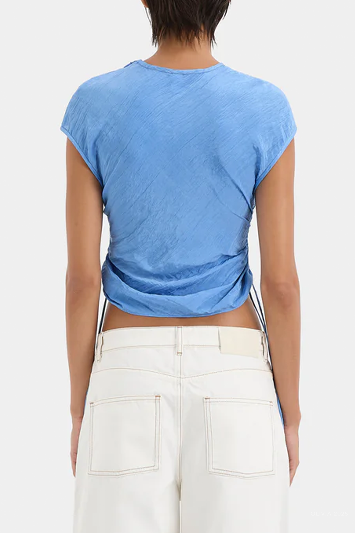 Ligera Gathered Top in Cornflower