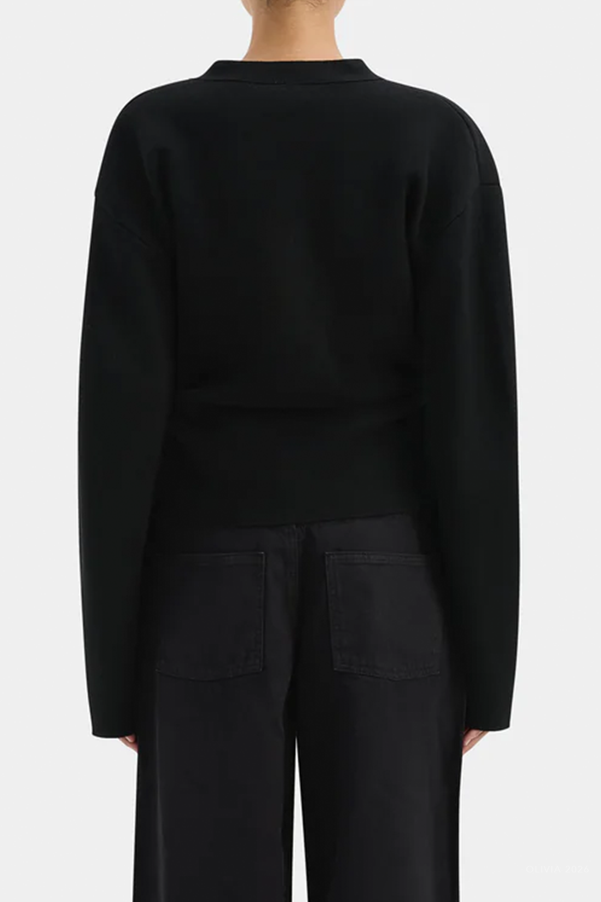 Ayana Gathered Cardigan in Black