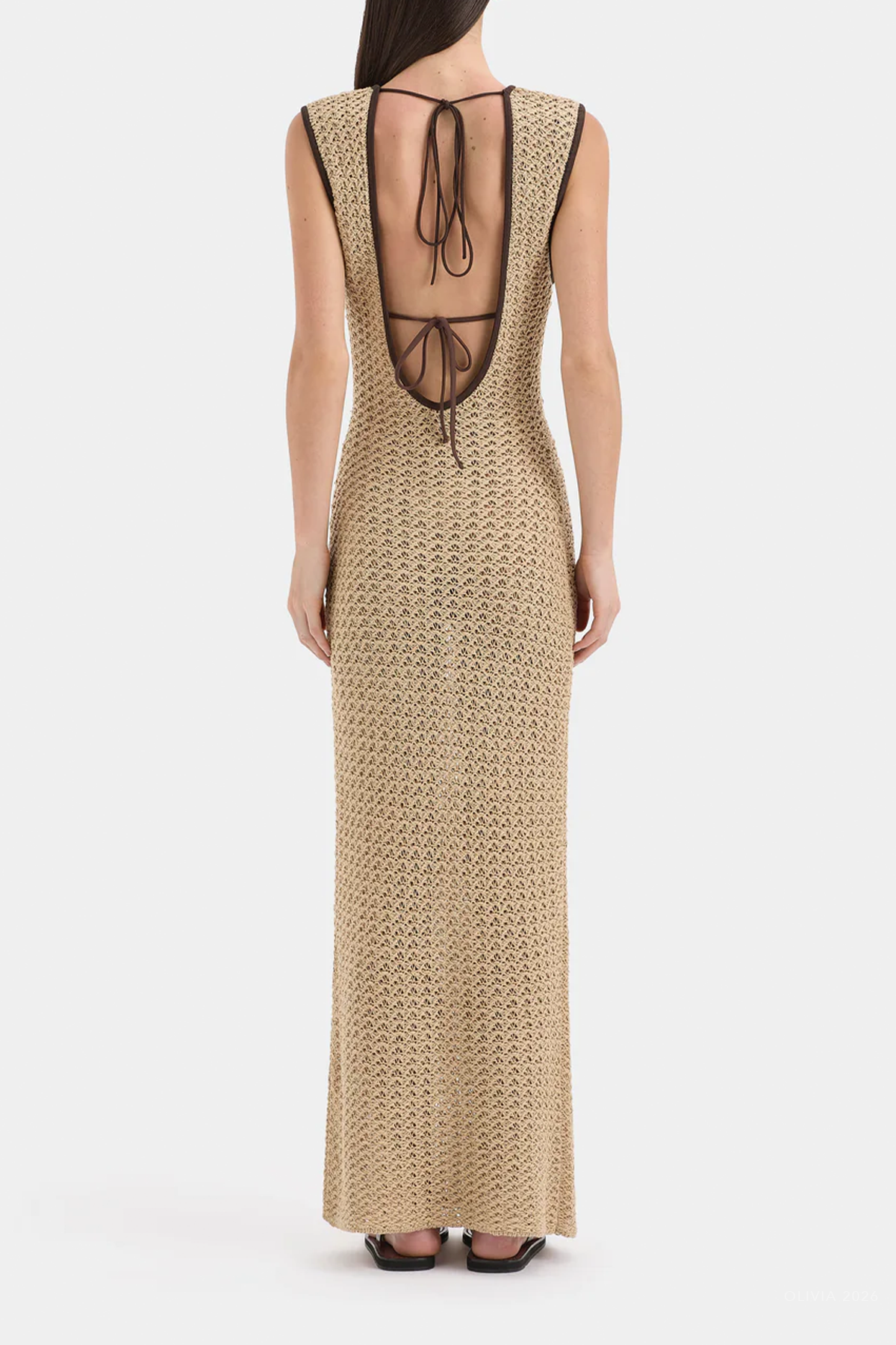 Ellinor Midi Dress in Light Beige