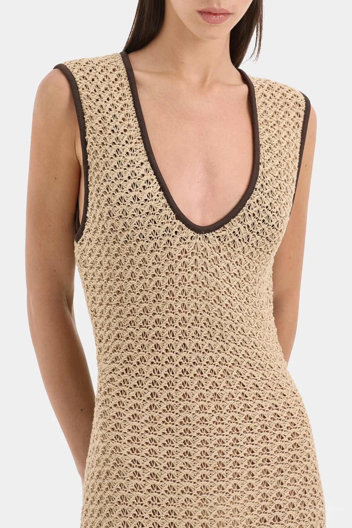 Ellinor Midi Dress in Light Beige