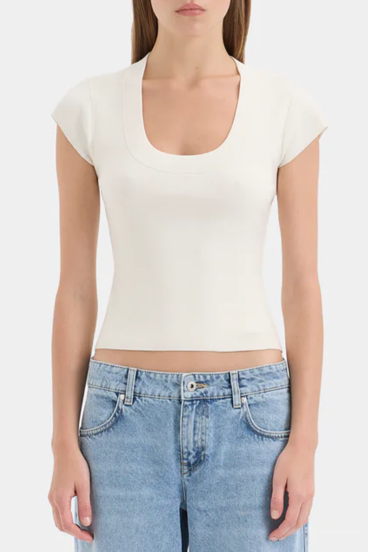 Mikkel Scoop Tank in Ivory