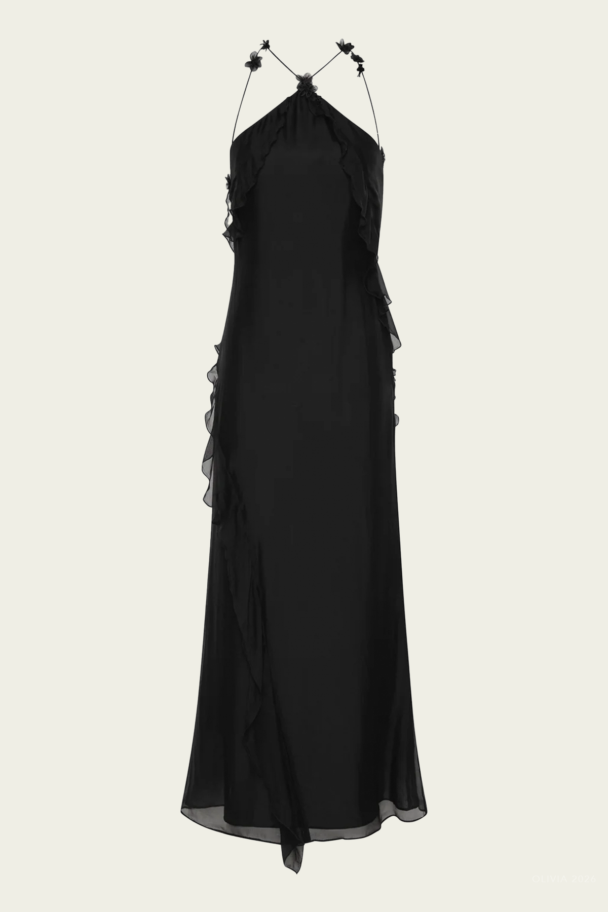 Lysia Halter Gown in Black