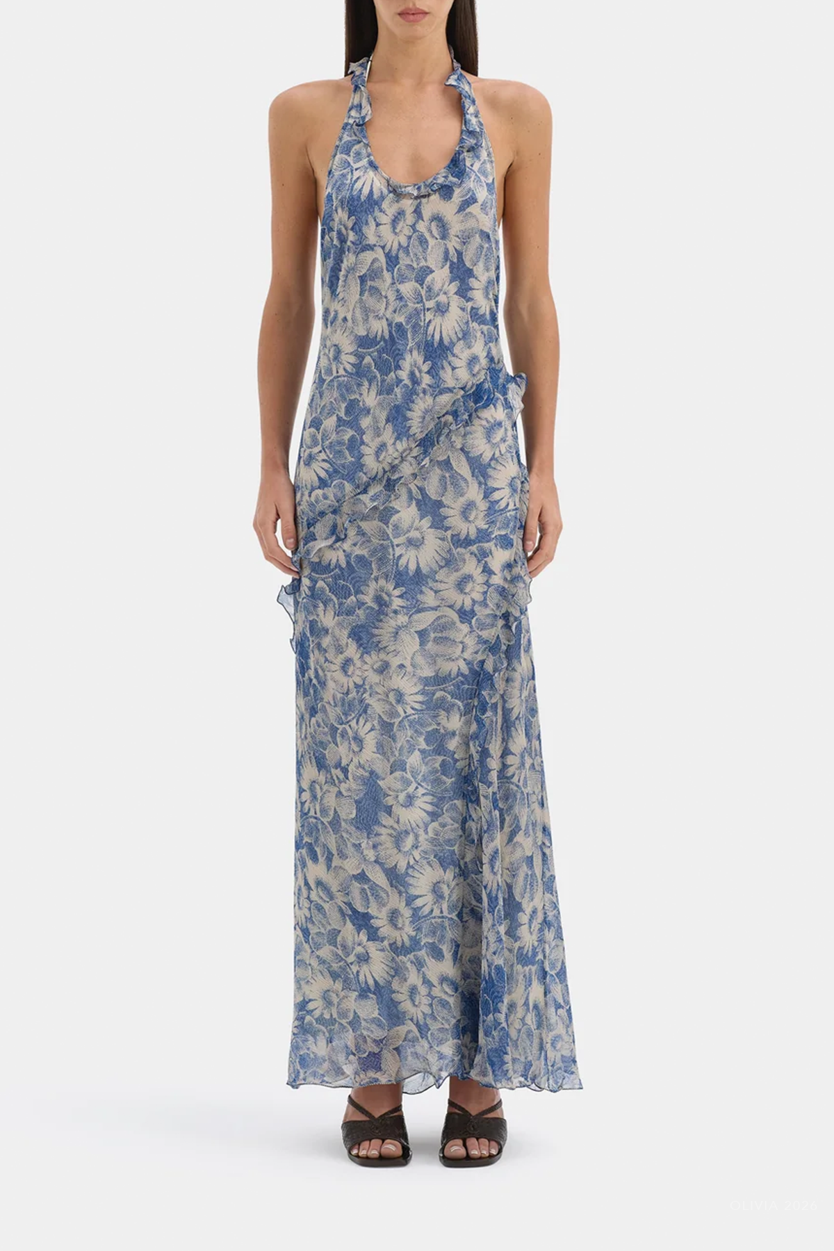 Lilia Halter Maxi Dress in Daisy Meadow