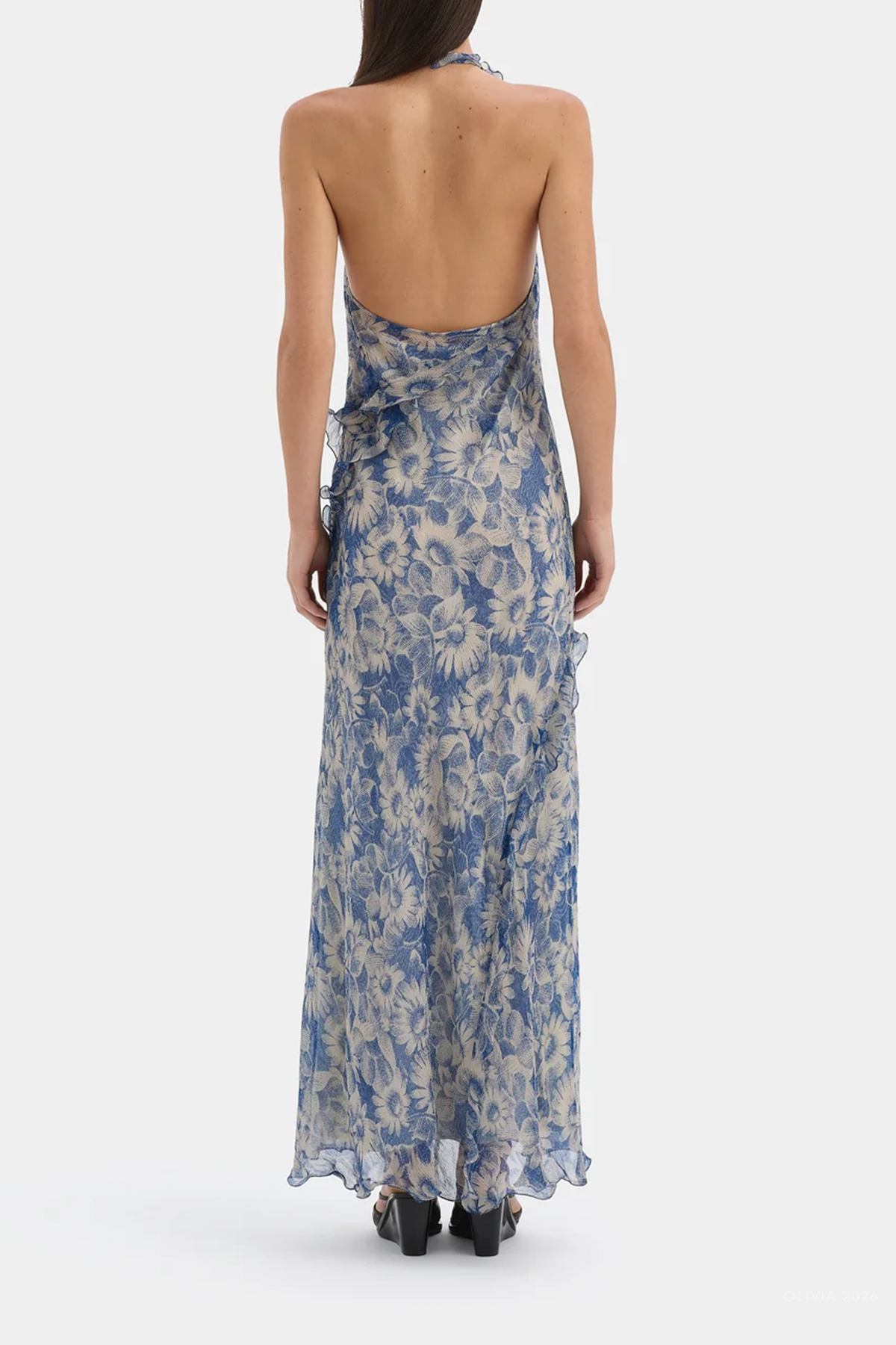 Lilia Halter Maxi Dress in Daisy Meadow