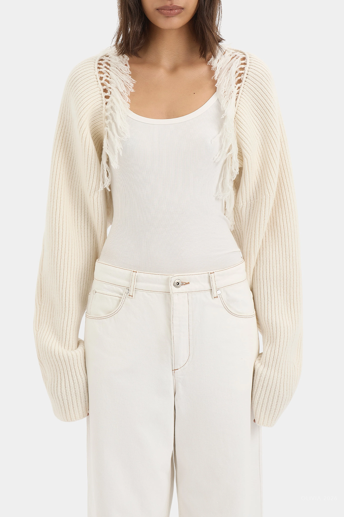 Livae Knitted Bolero in Ivory
