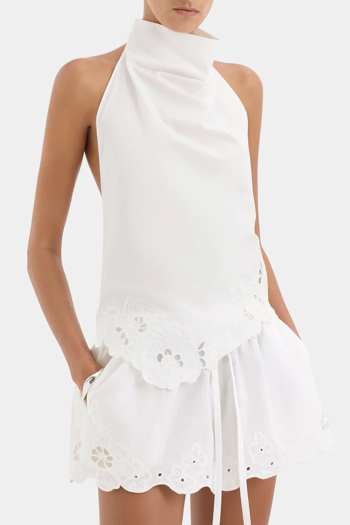 Klara Halter Top in Ivory