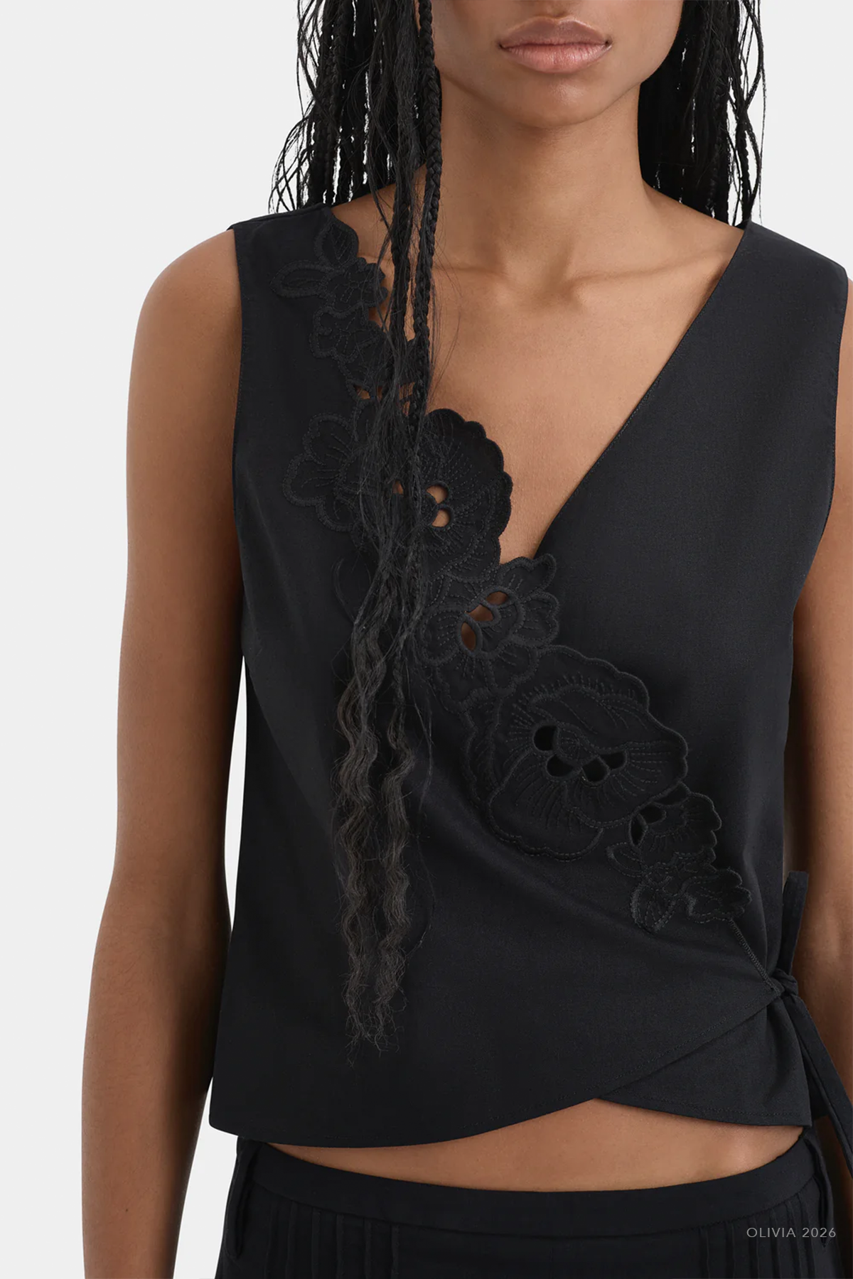 Klara Wrap Top in Black