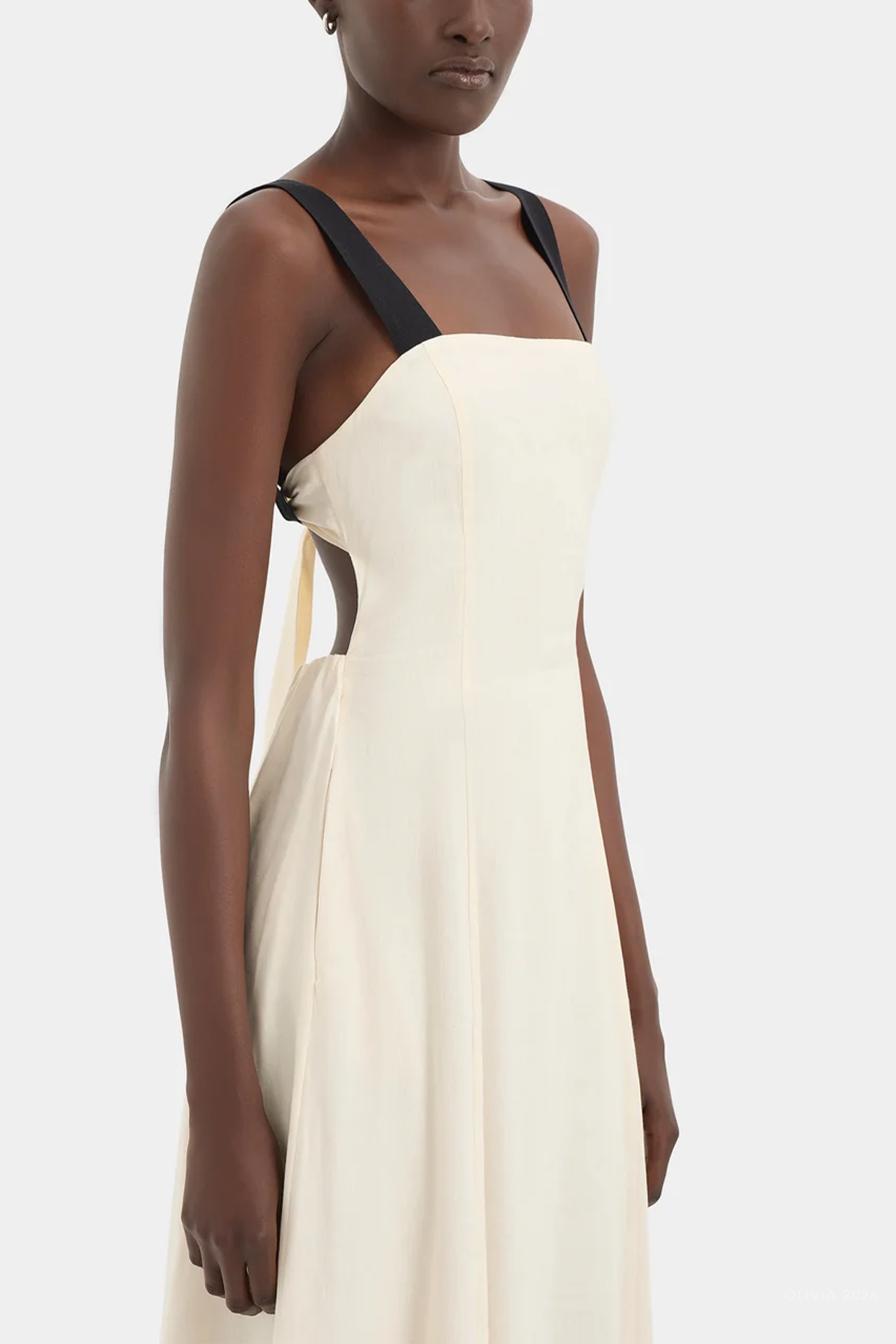 Ayla Tie Back Maxi Dress in Bone