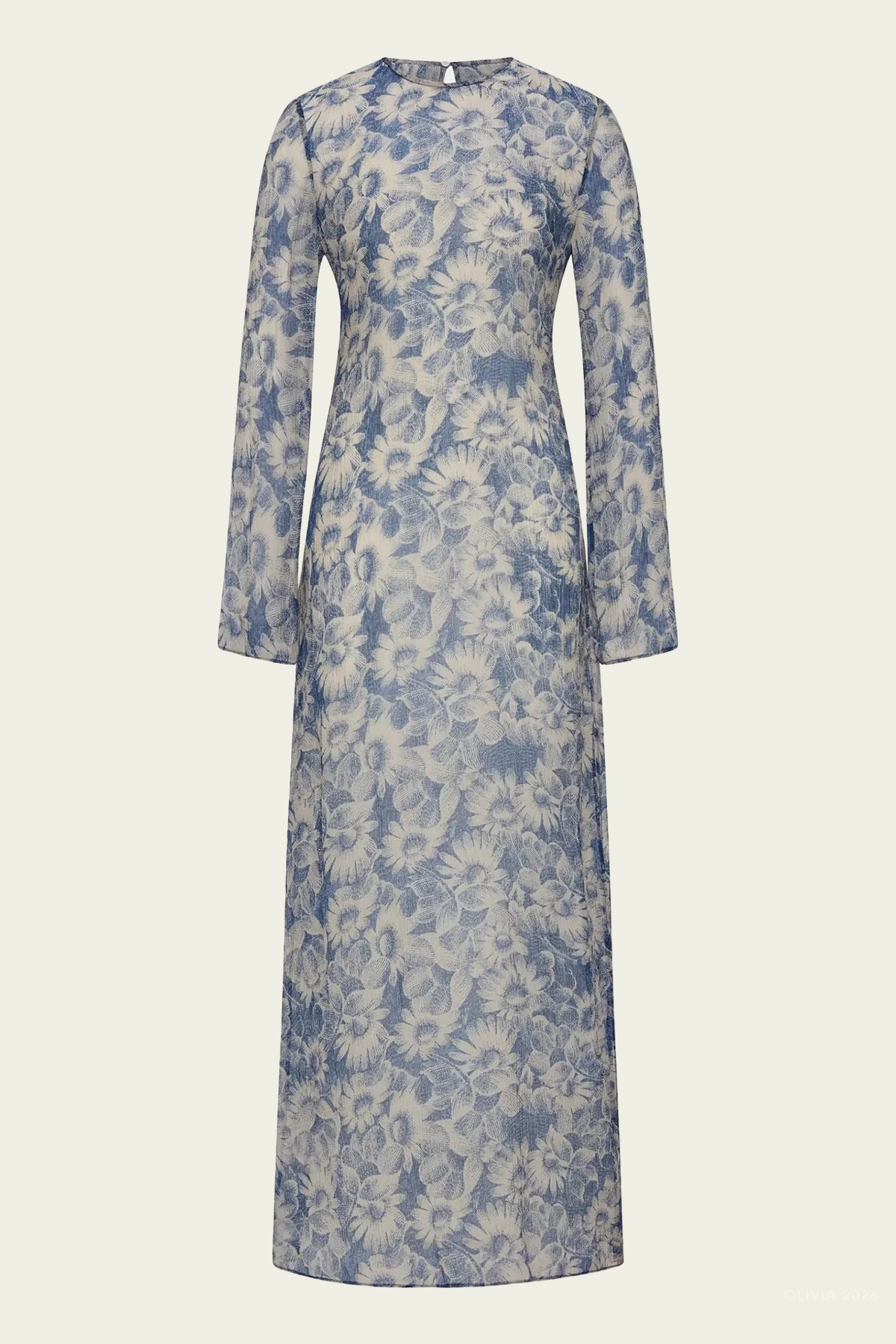 Lilia Long-Sleeve Dress in Daisy Meadow
