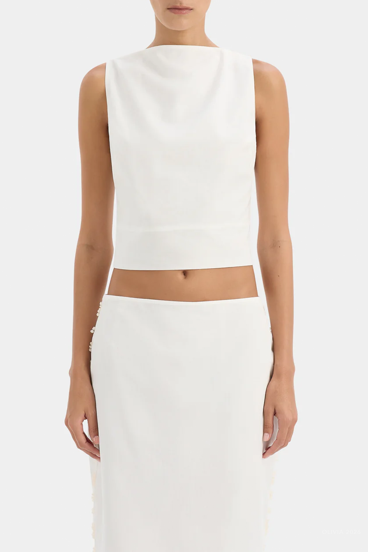 Elysee Open-Back Top in Natural
