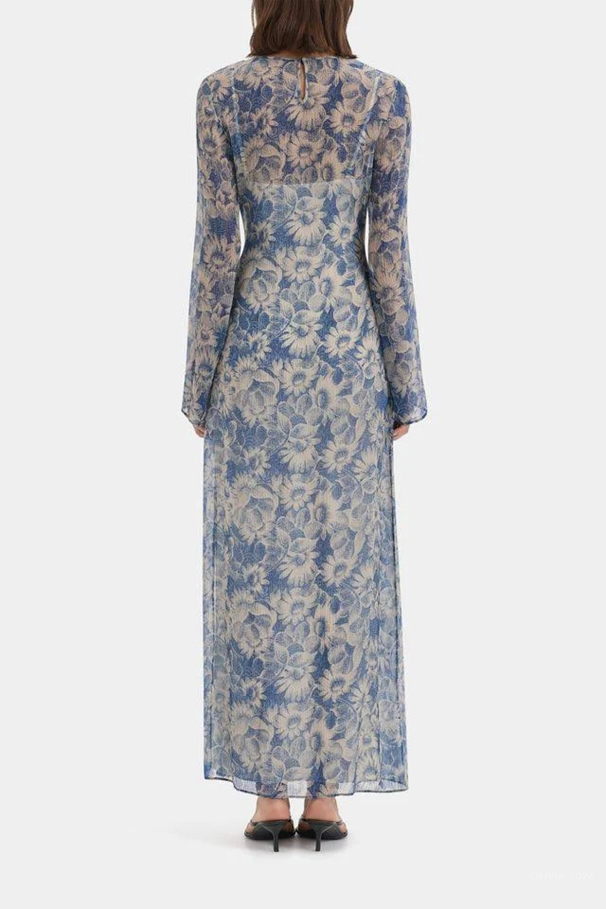 Lilia Long-Sleeve Dress in Daisy Meadow