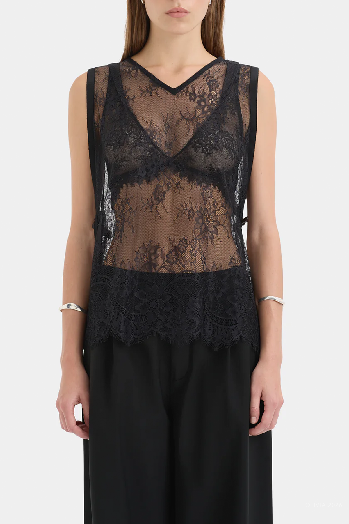 Ingrid Lace Top in Black