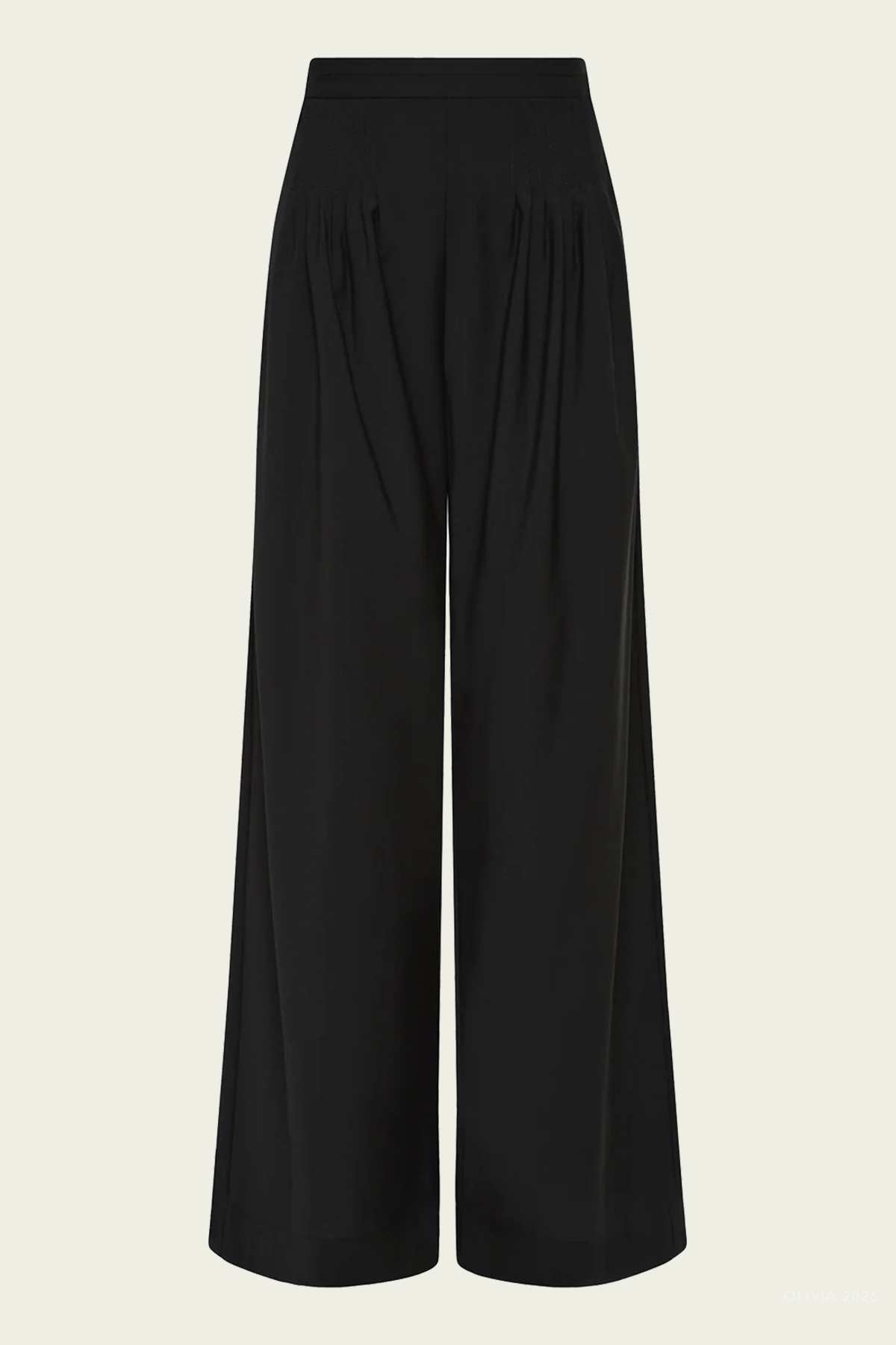 Beatrice Pintuck Pant in Black