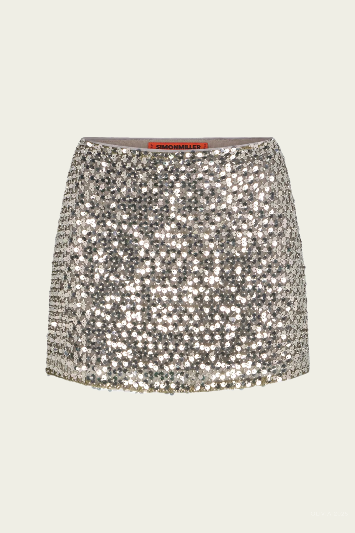 Dizzy Sequin Skirt in Satellite Silver