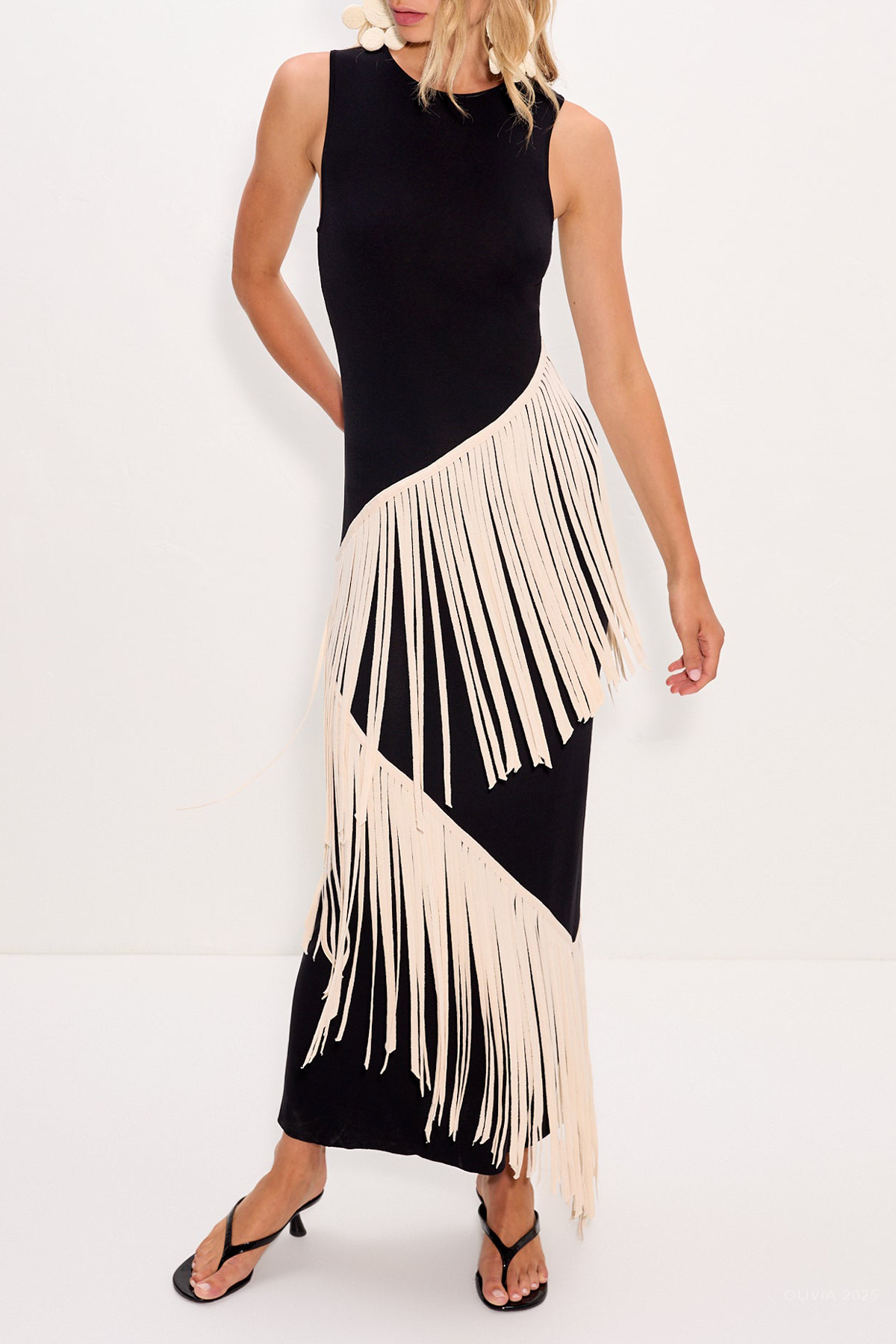 Spiral Knit Dress in Black Macadamia