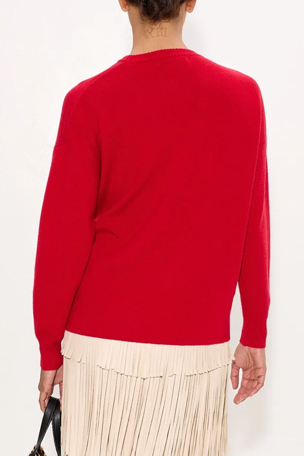 Vista Merino Blend Sweater in Butter Classic Red